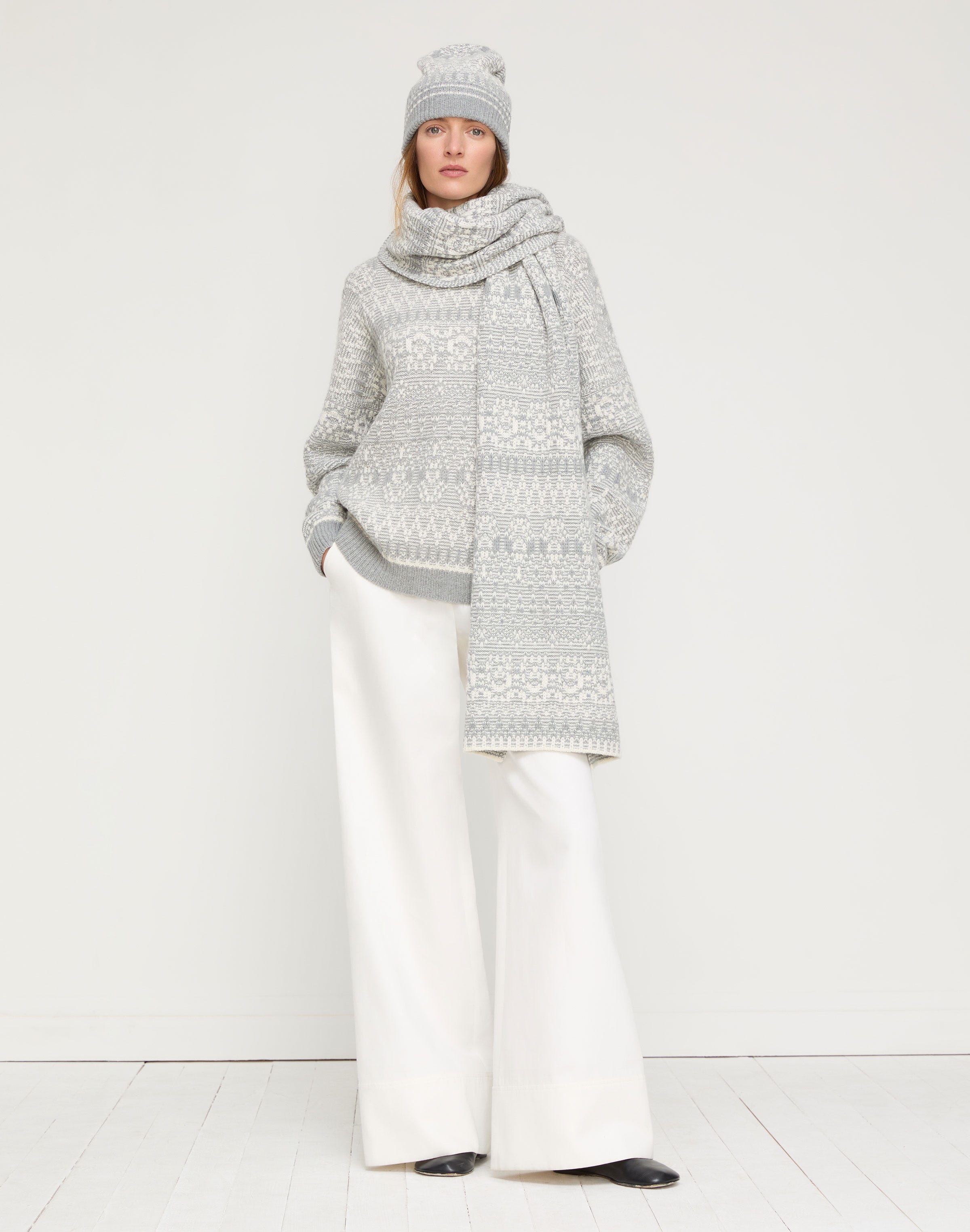 Merino Wool-Cashmere Fair Isle Sweater