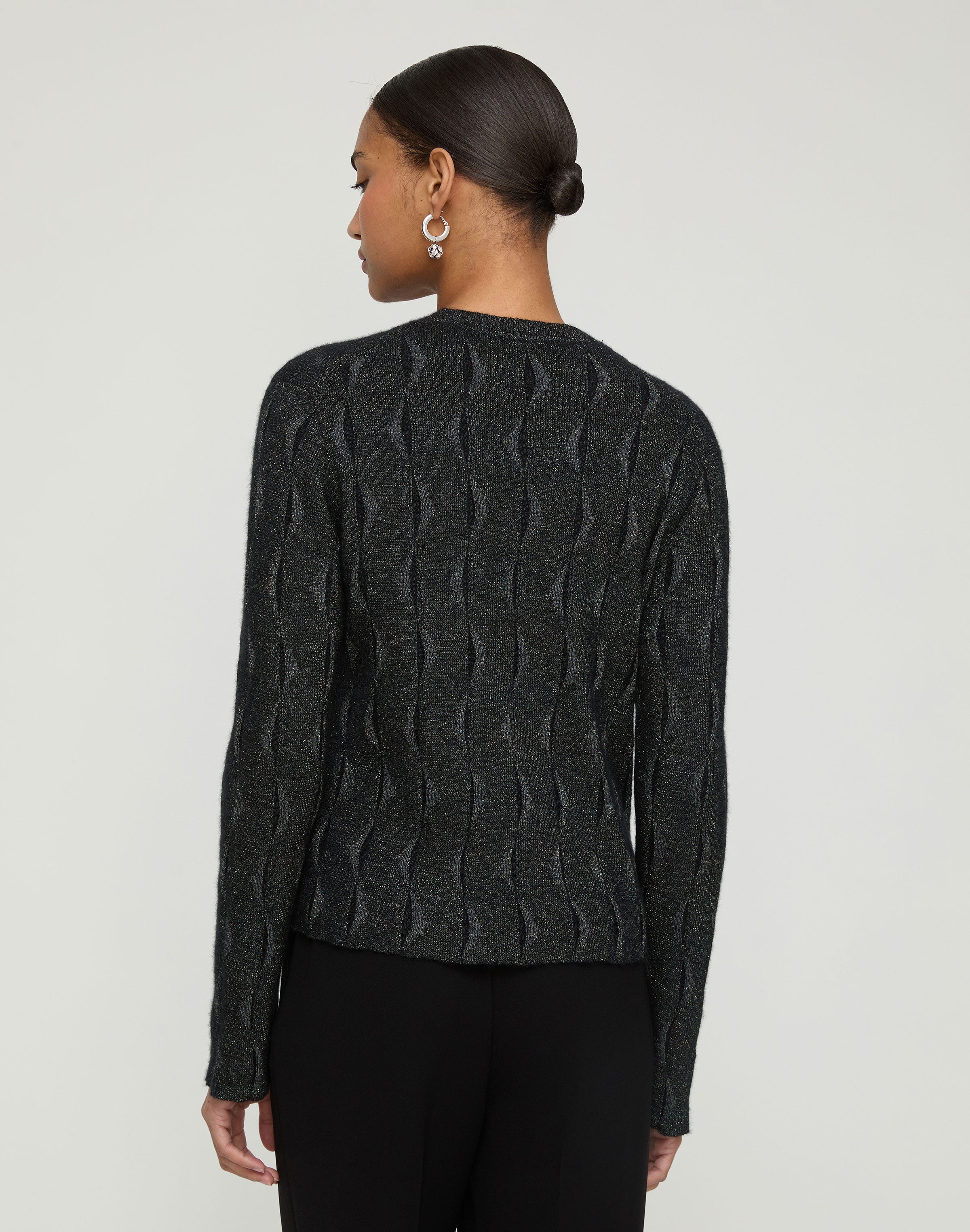 Petite Iridescent Fine Gauge Cashmere Button Front Cardigan