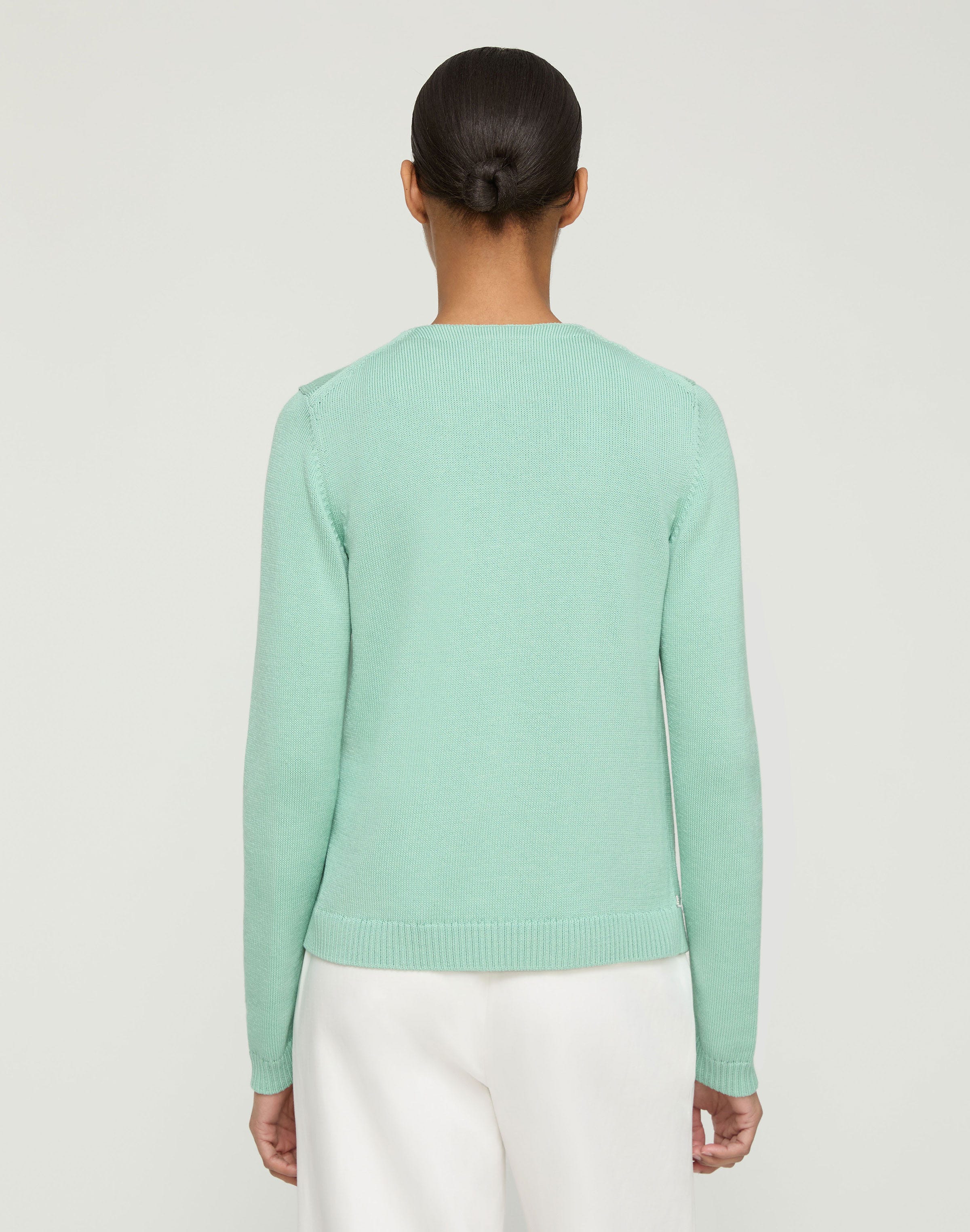 Cotton-Silk V-Neck Bomber Cardigan