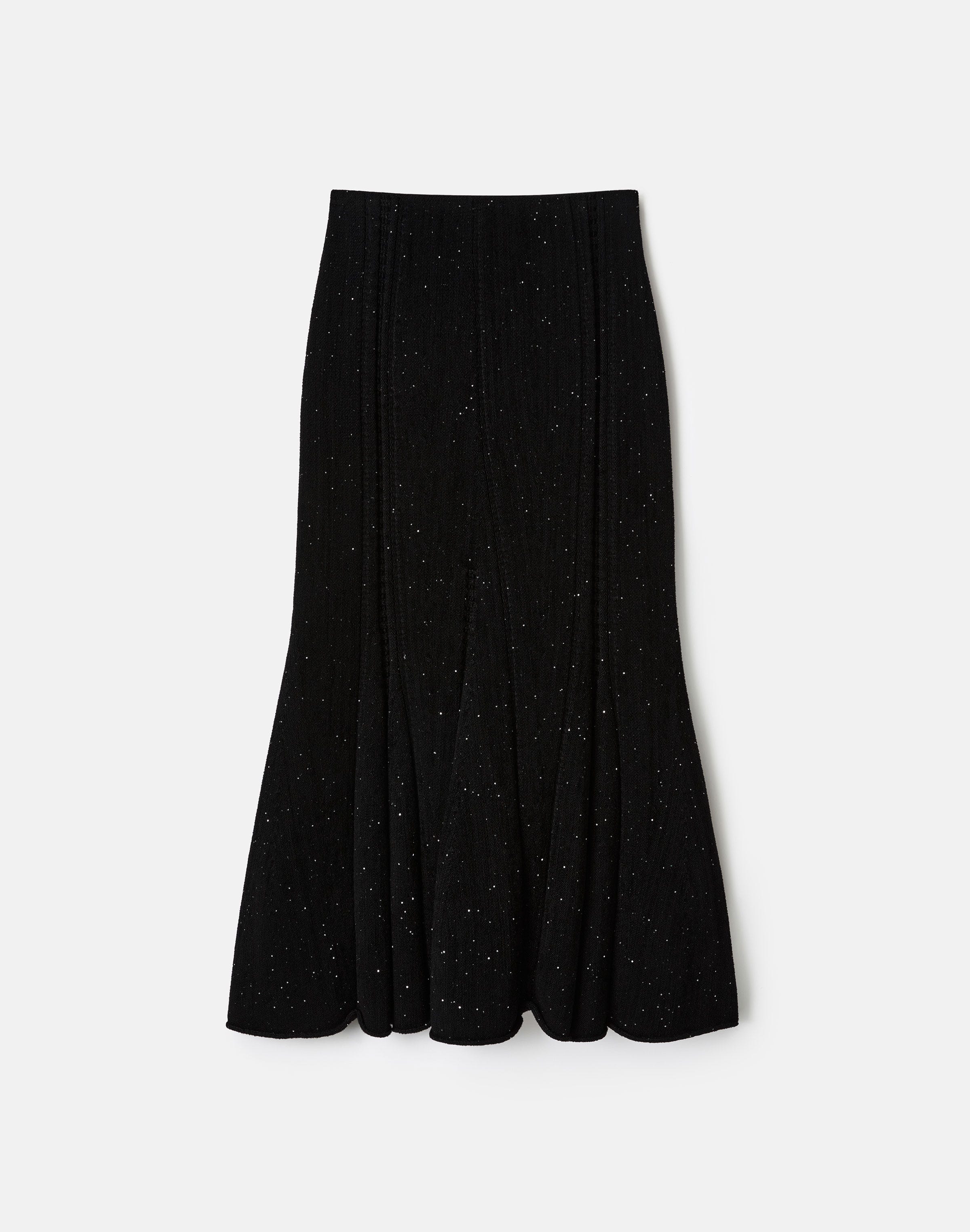 Sequin Velour Knit Peplum Skirt