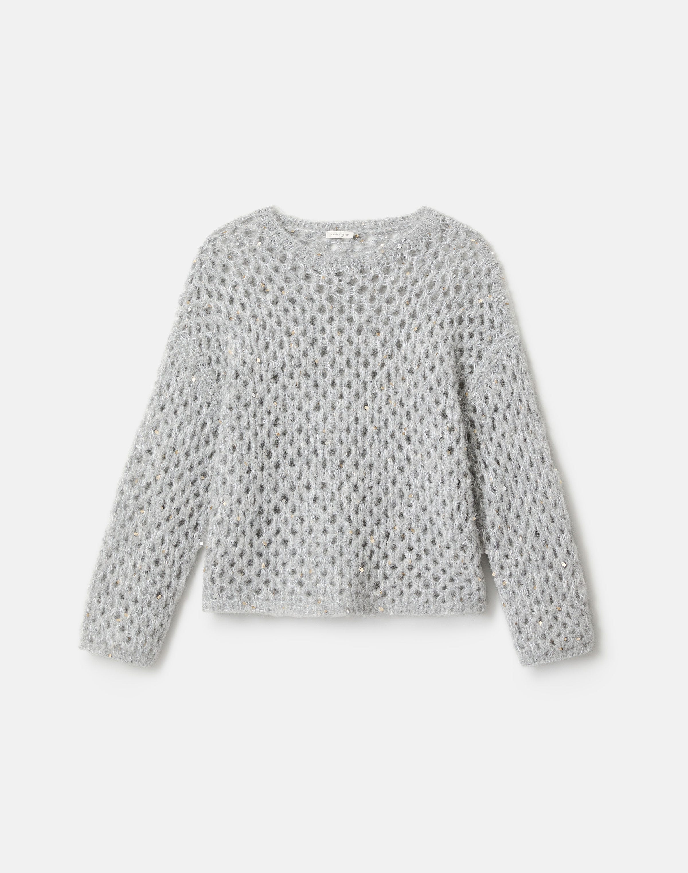 Hand Knit Alpaca-Cotton Sequin Sweater