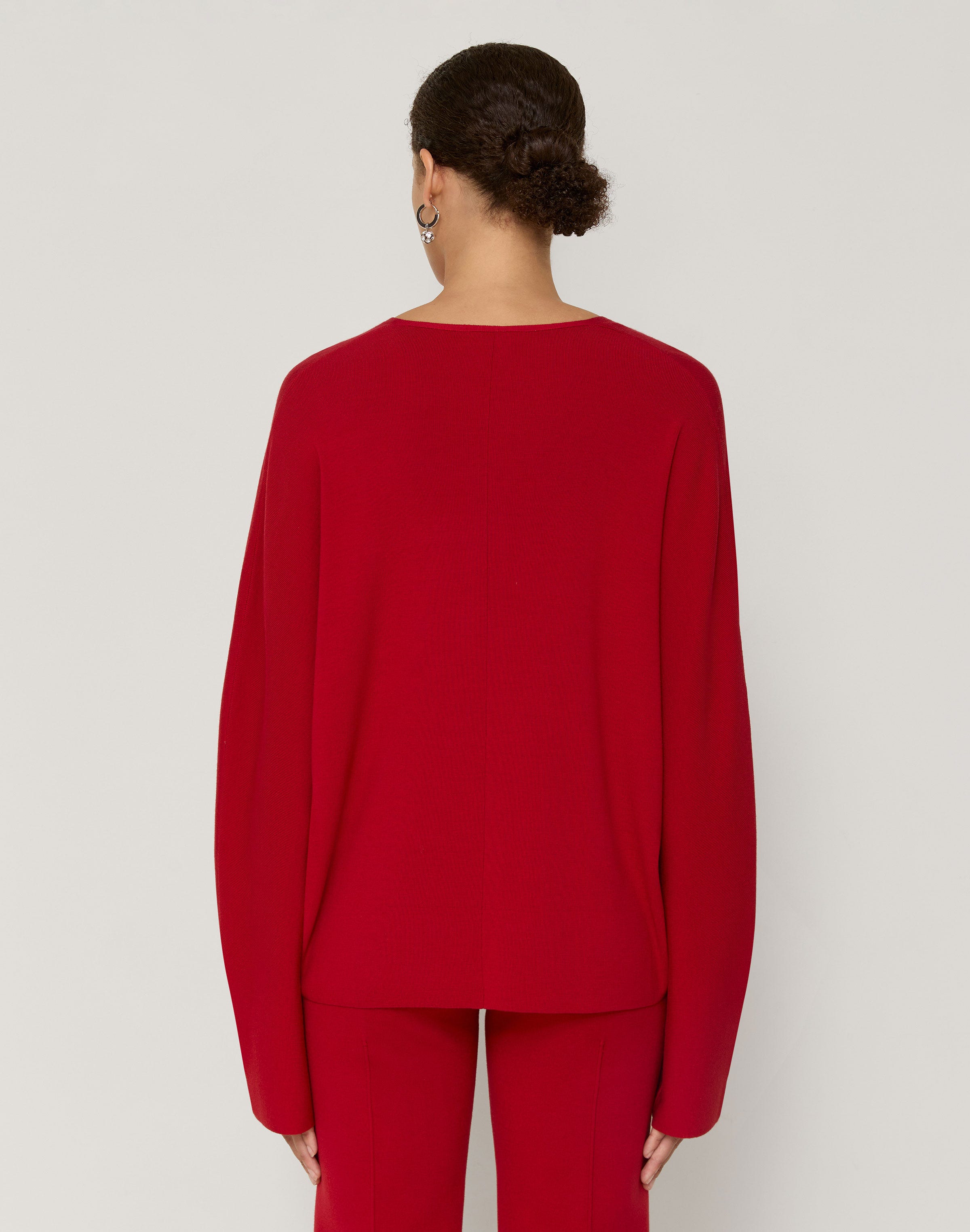 Responsible Matte Crepe Ribbed V-Neck Sweater