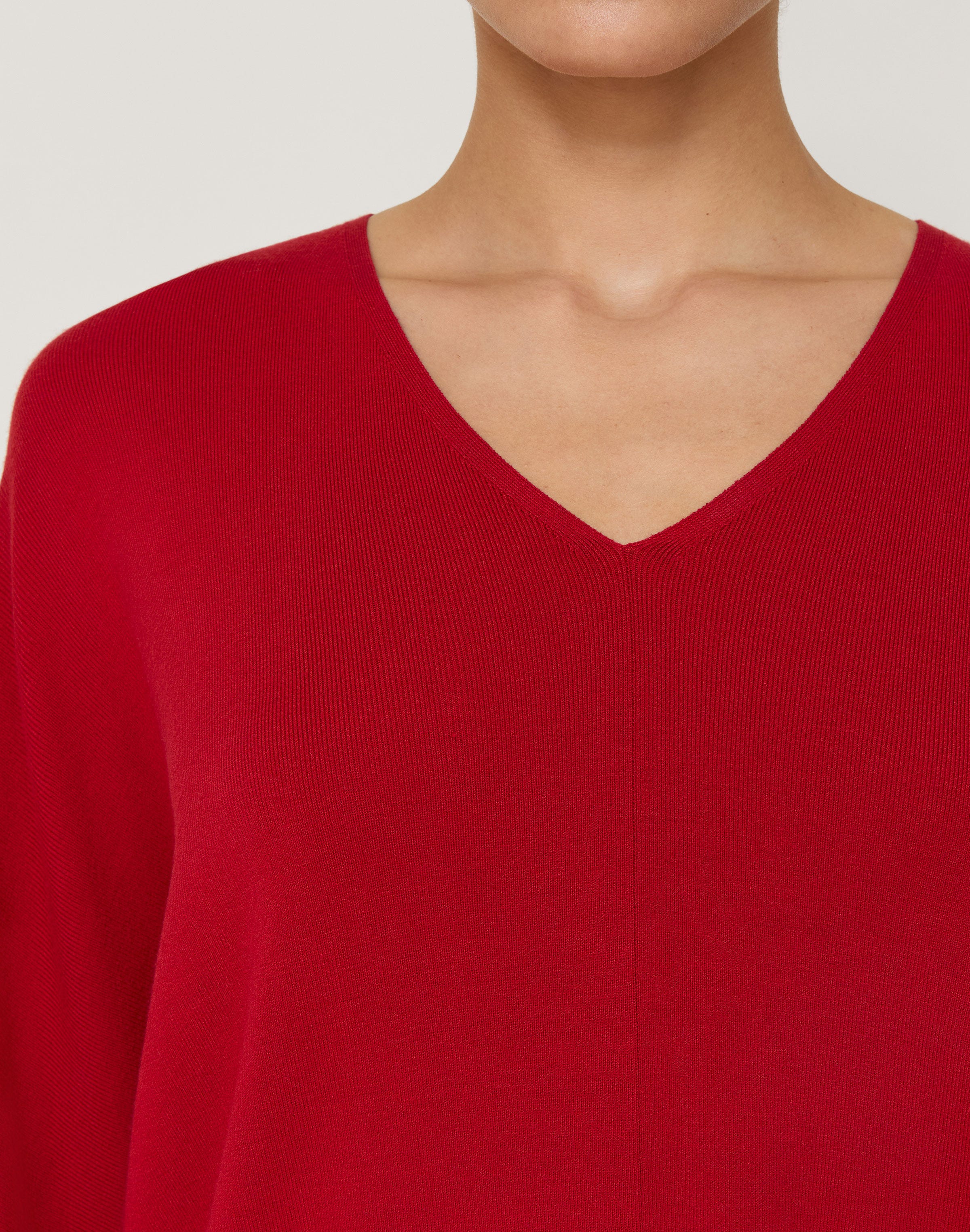 Responsible Matte Crepe Ribbed V-Neck Sweater