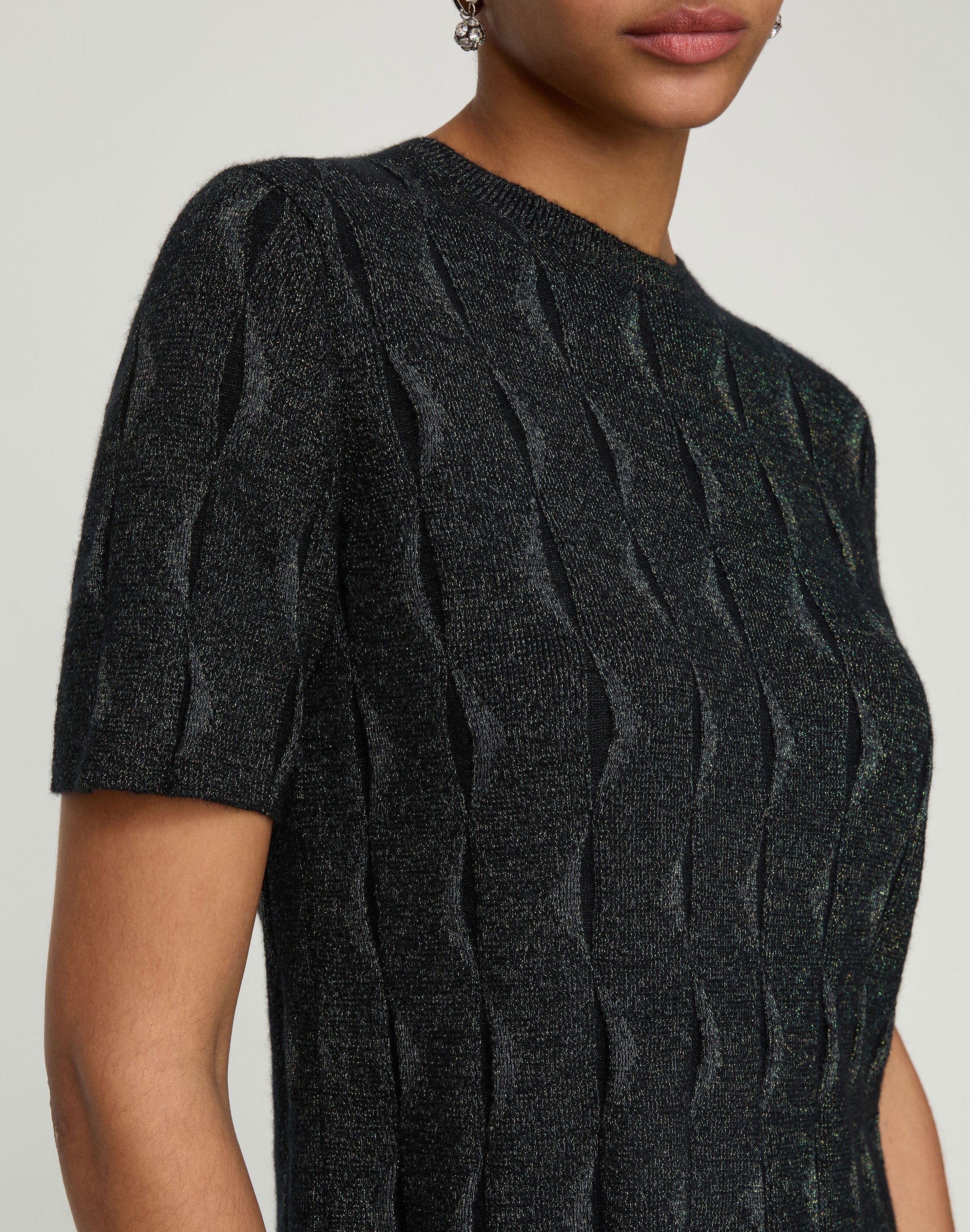 Petite Iridescent Fine Gauge Cashmere Crewneck Sweater