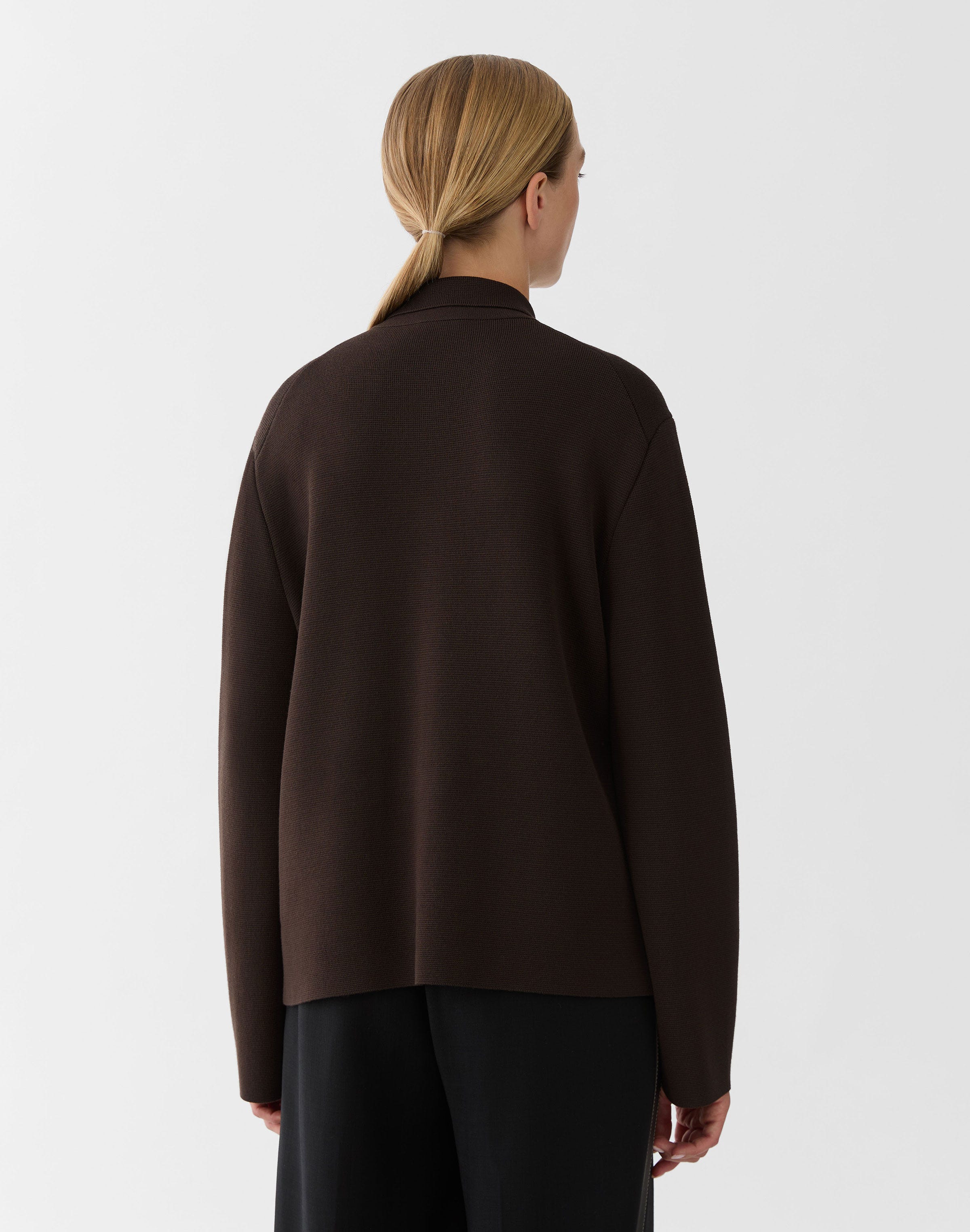 Plus-Size Responsible Matte Crepe Knit Jacket