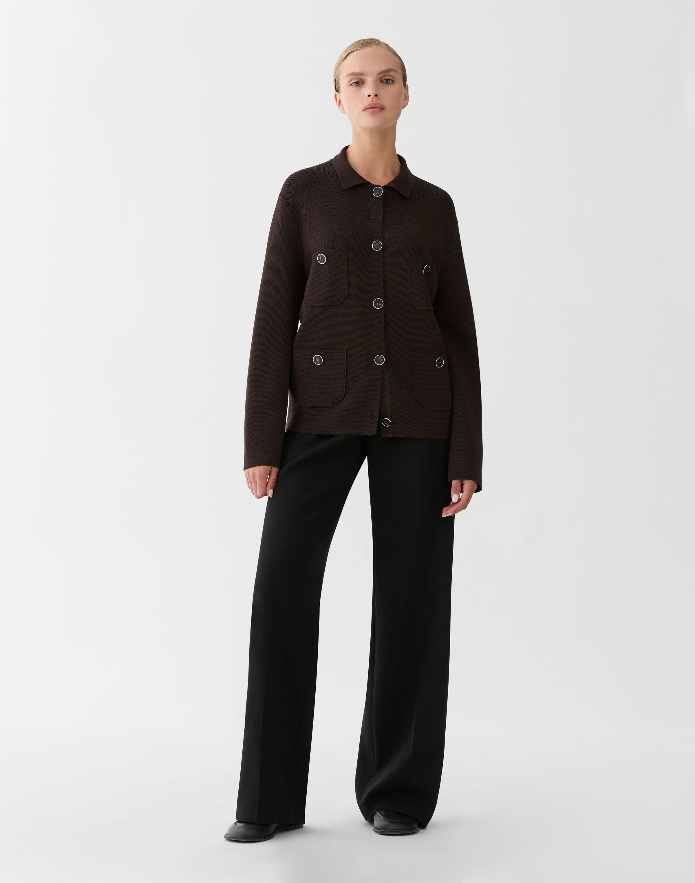 Plus-Size Responsible Matte Crepe Knit Jacket