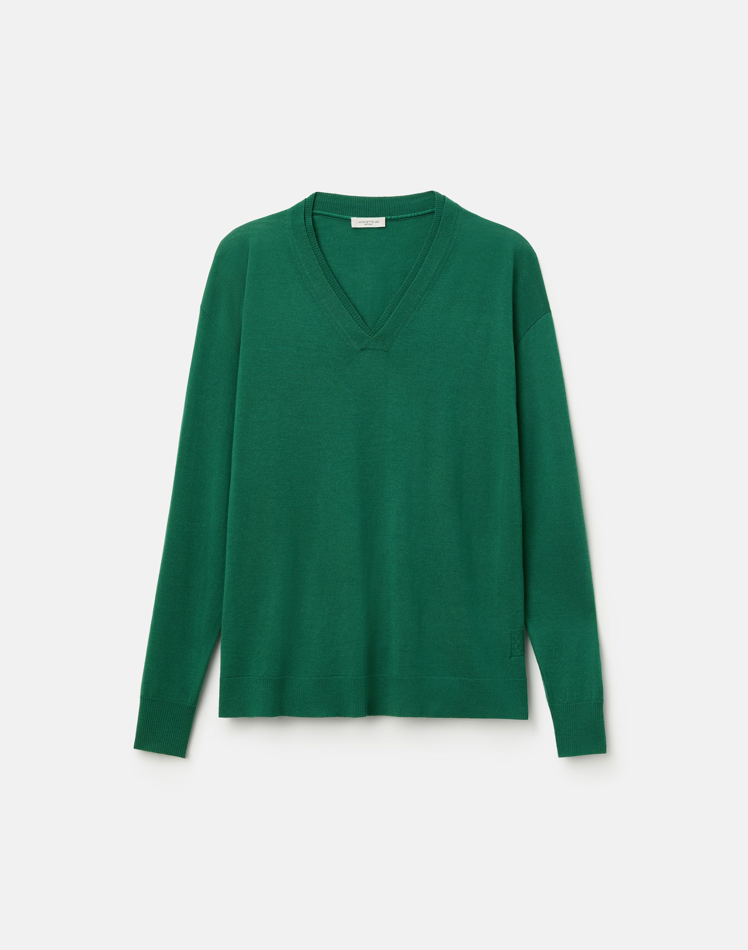 Plus-Size Superfine Merino Wool V-Neck Sweater