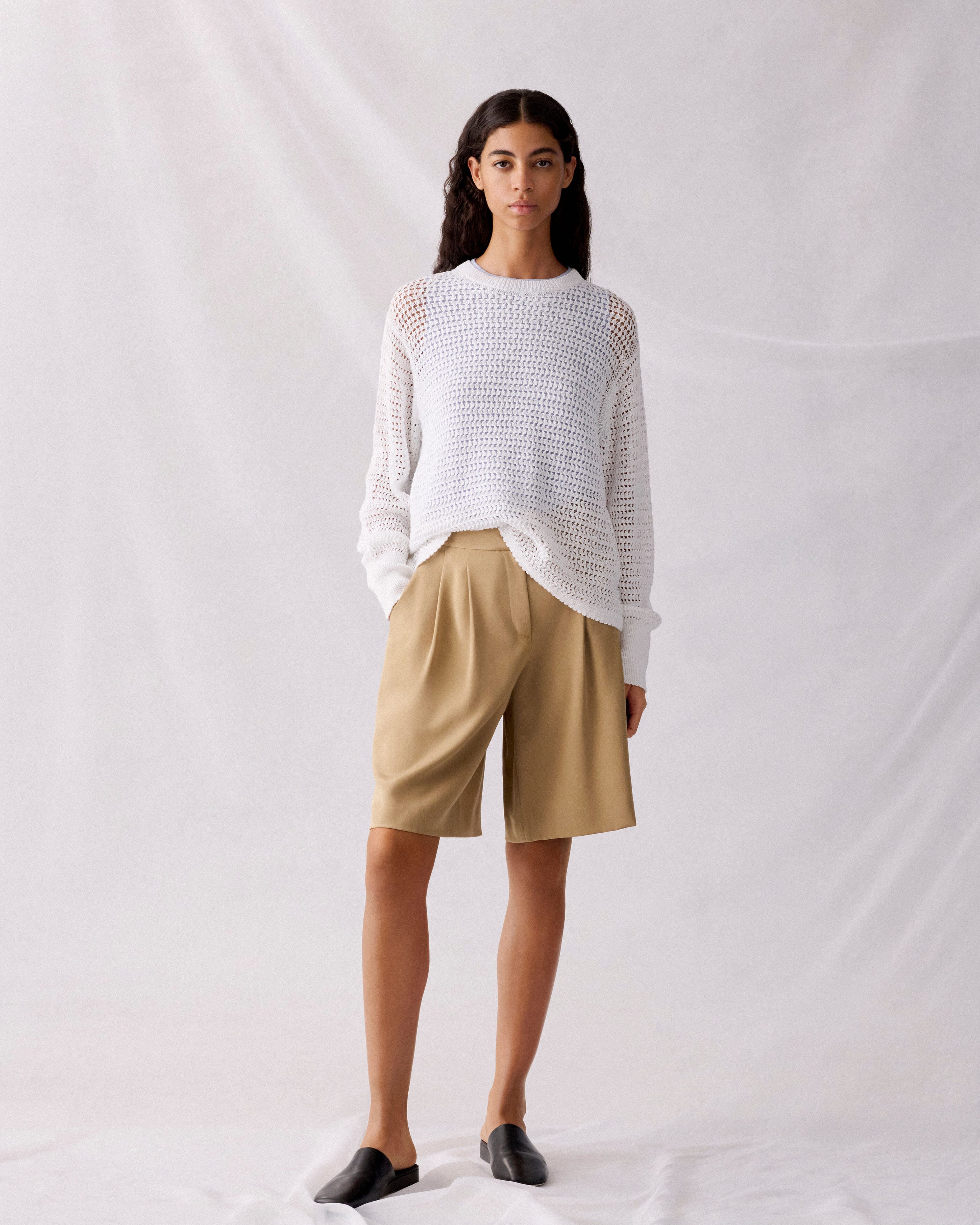 Open Knit Sweater and Sutton Wide Leg Short