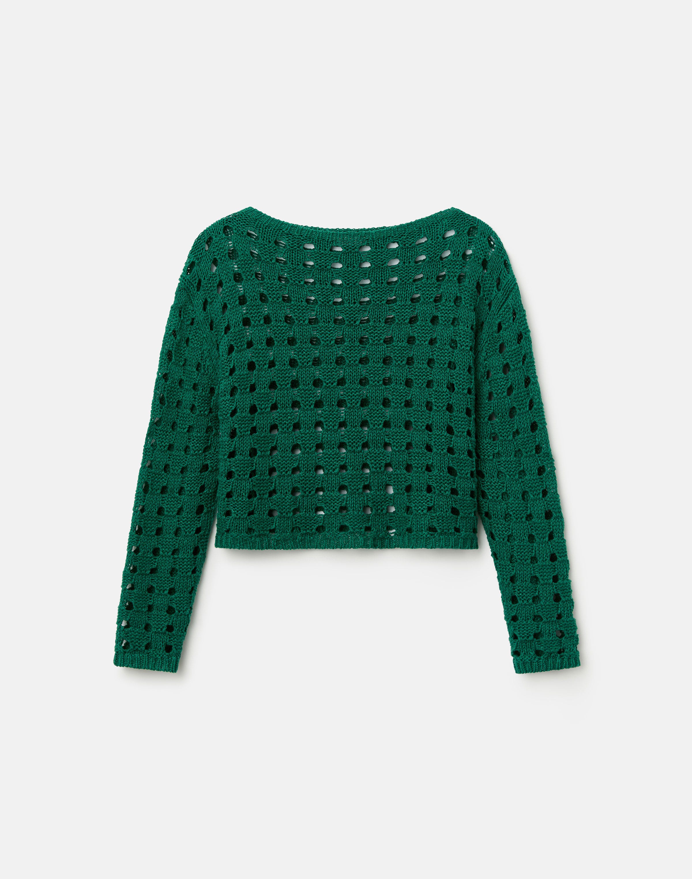 Linen-Silk Chainette Basket Stitch Sweater