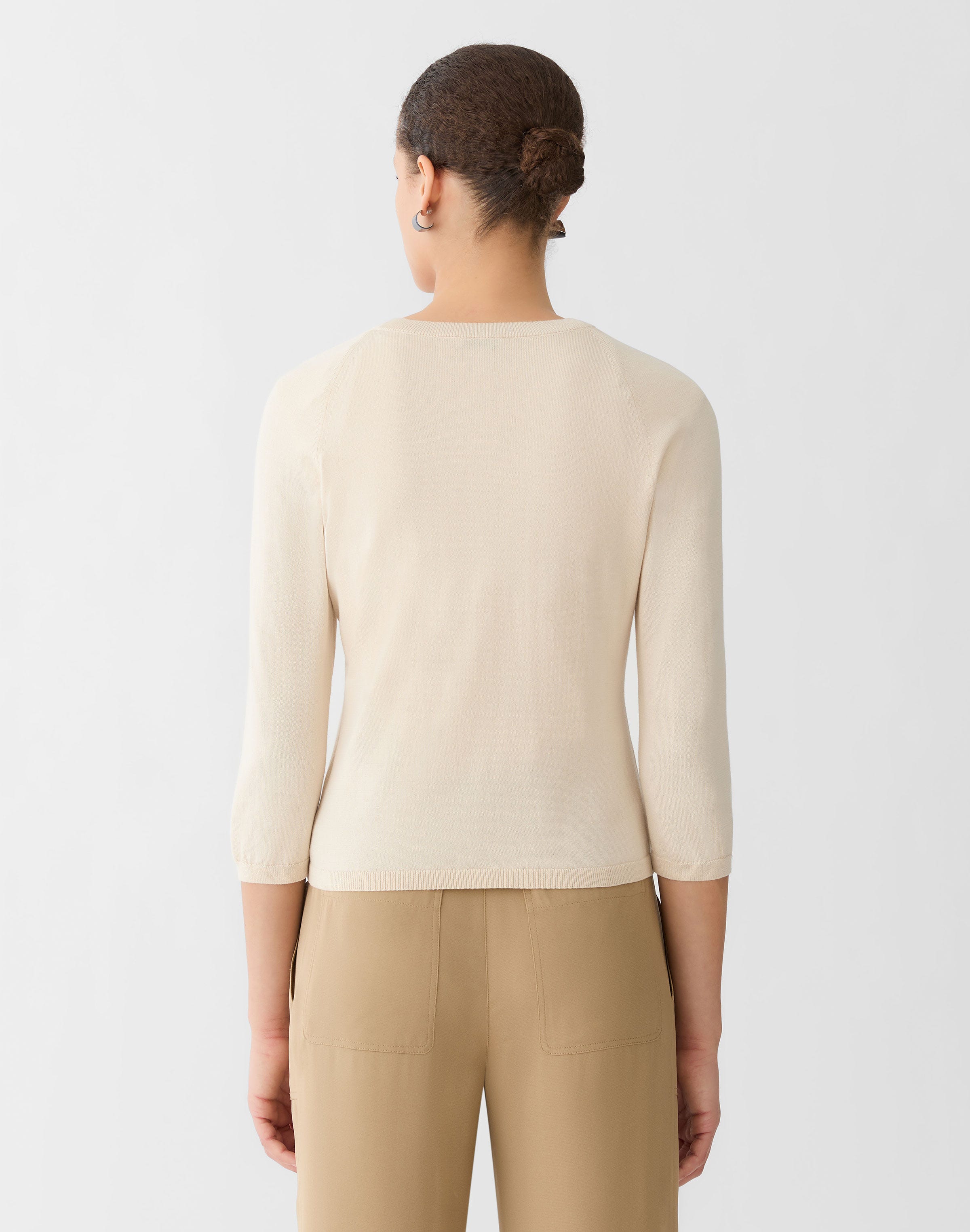 Fine Cotton-Silk Cropped Cardigan