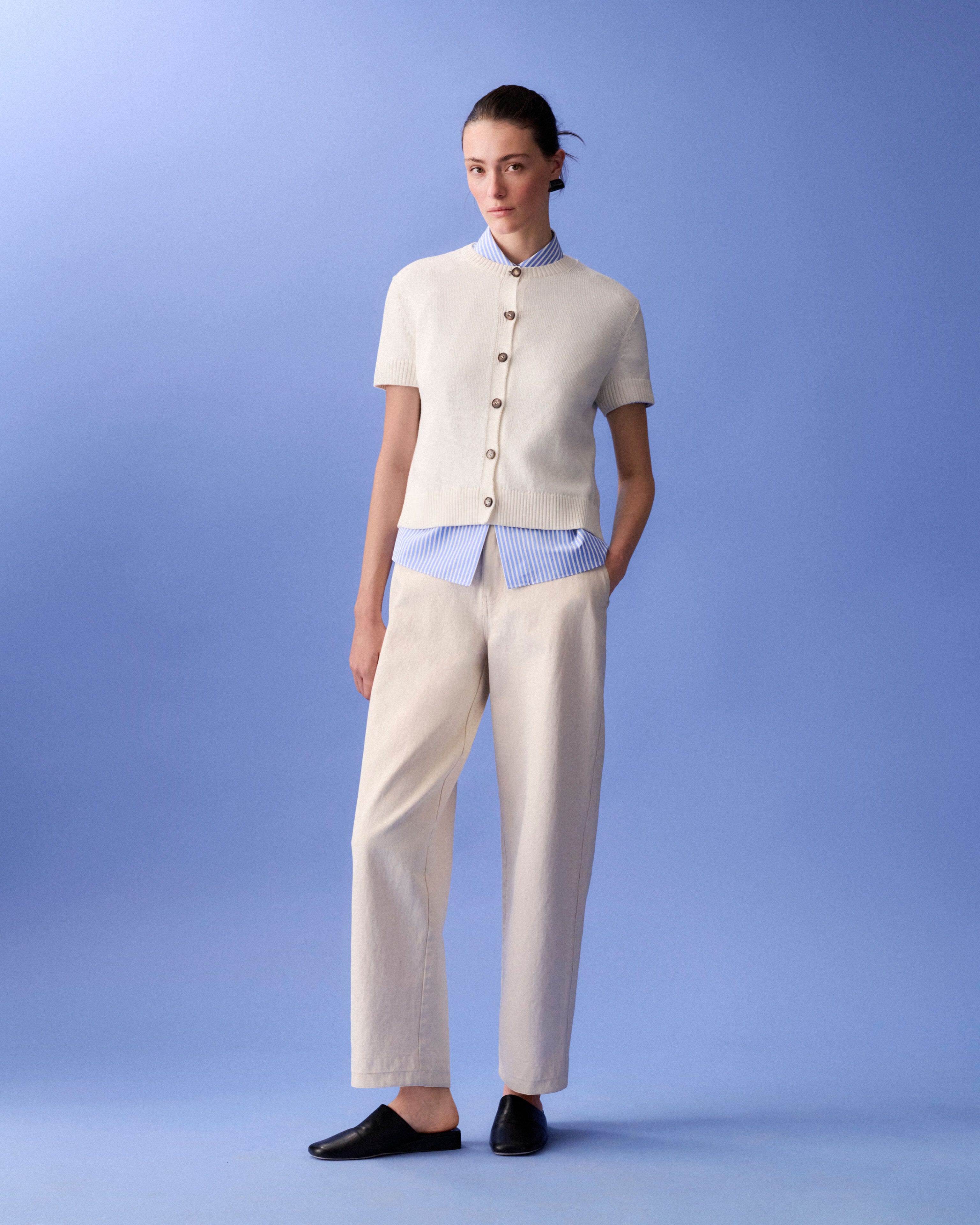 Cotton-Silk Cardigan and Kent Jean