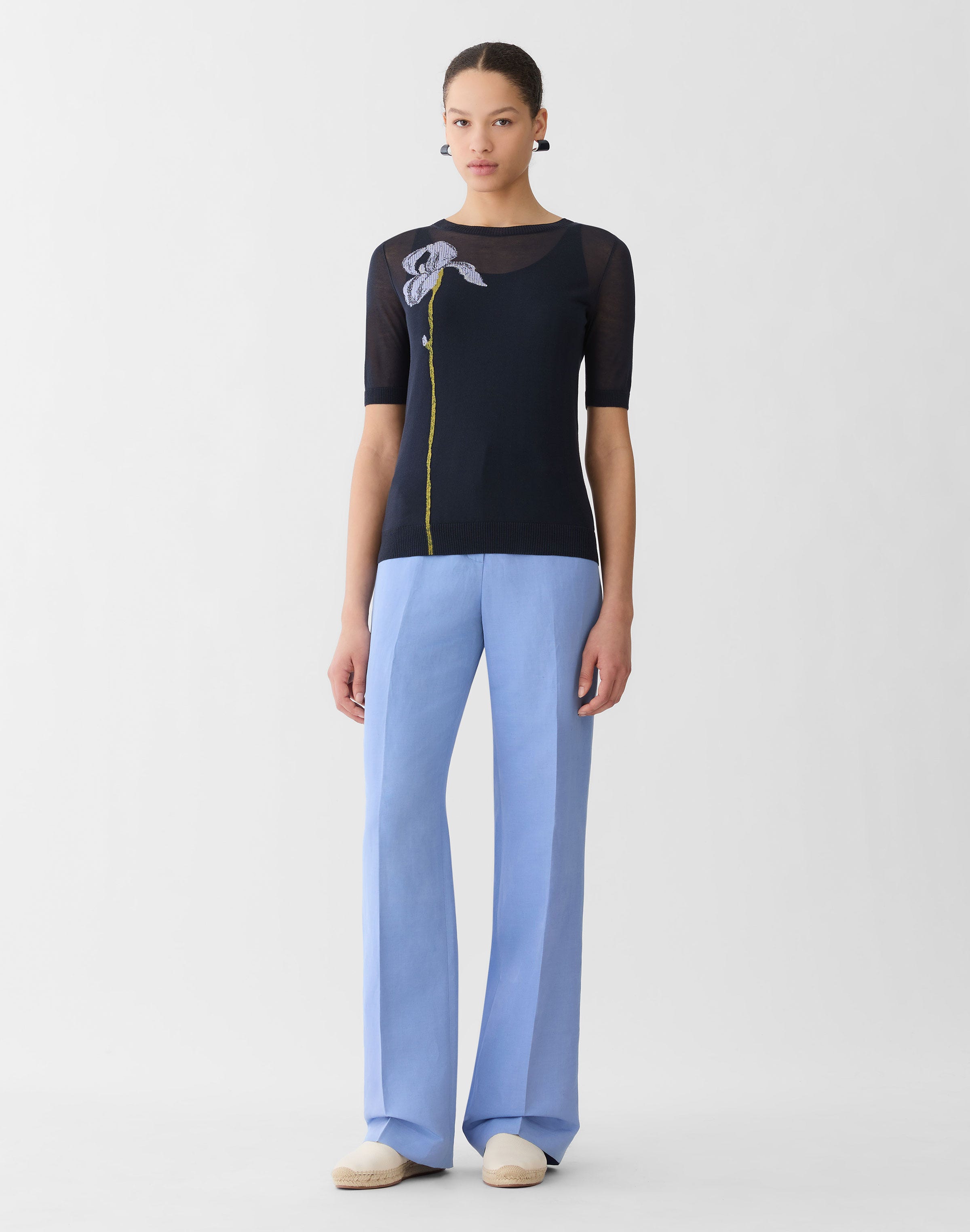 Finespun Voile Iris Intarsia Sweater &  Knit Tank