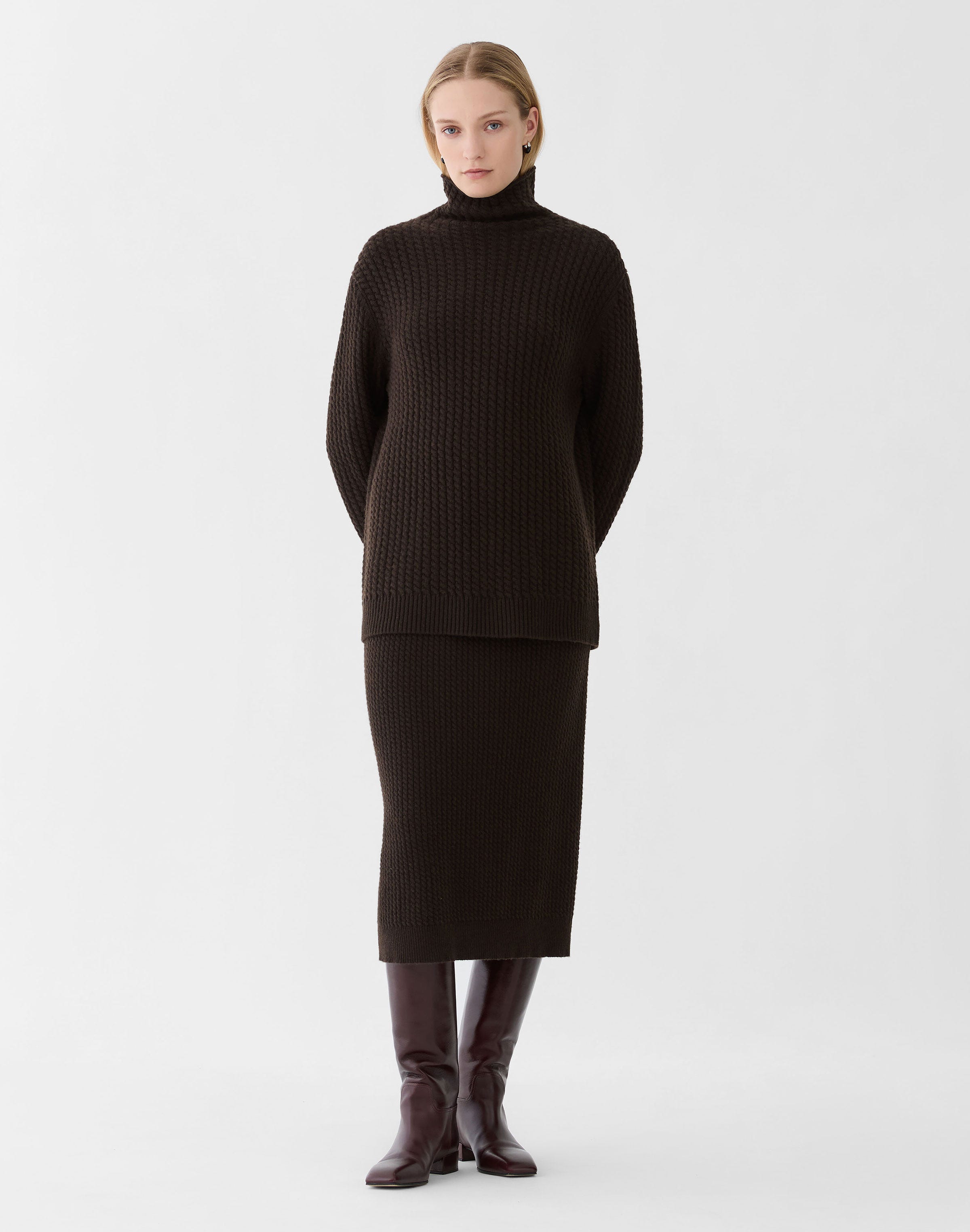 Cashmere Cable Knit Skirt