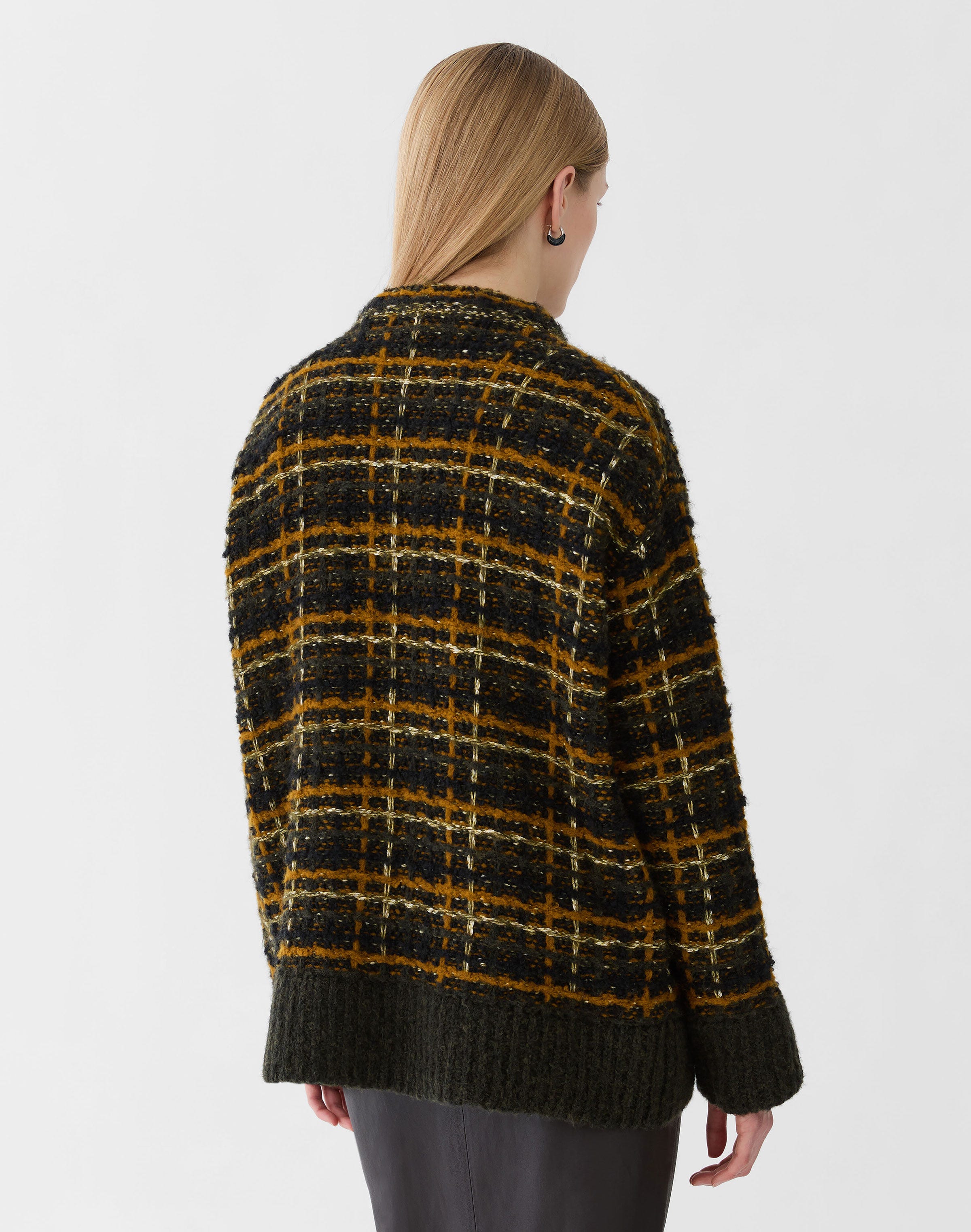Glen Plaid Brushed Merino Wool Sweater