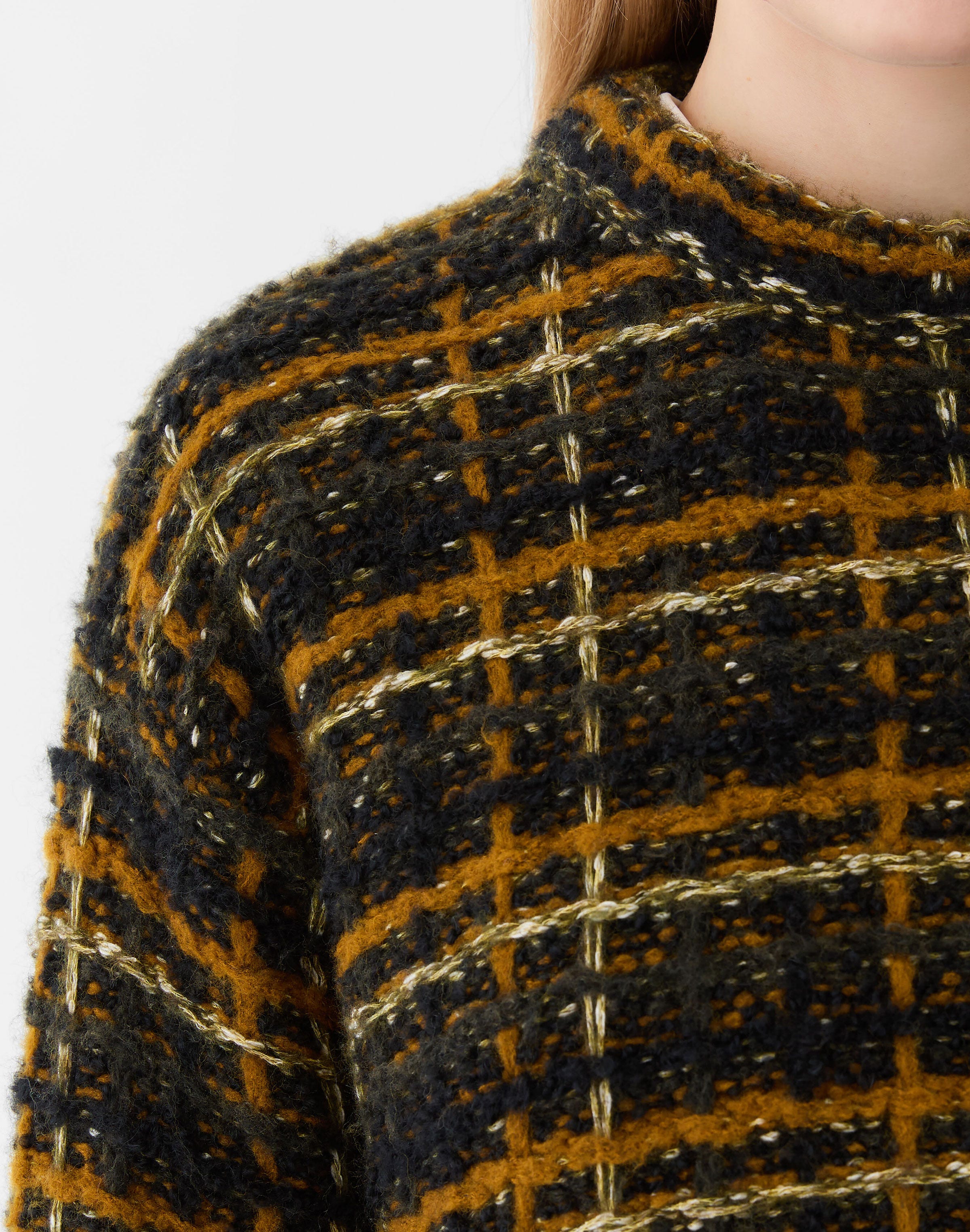 Glen Plaid Brushed Merino Wool Sweater