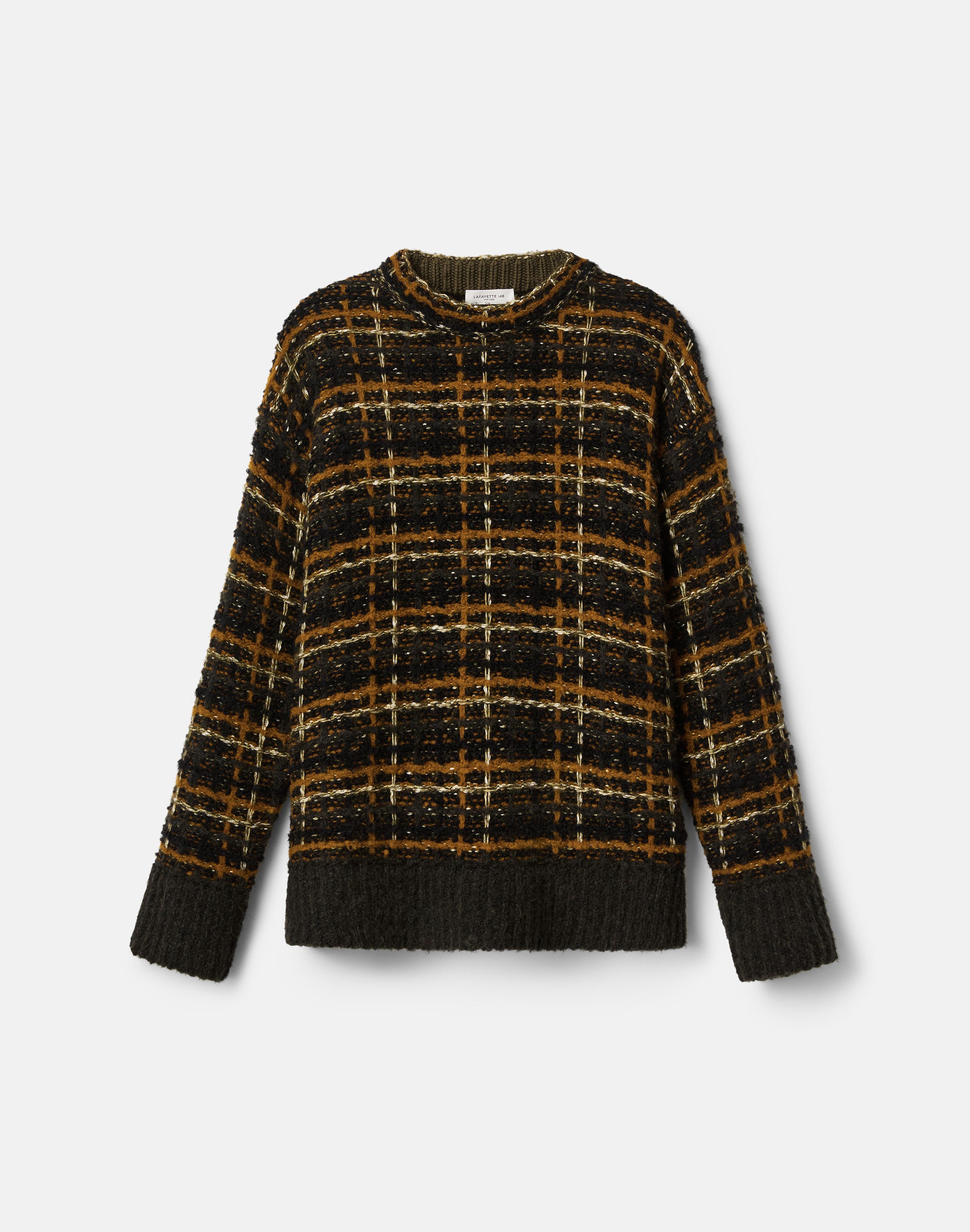 Glen Plaid Brushed Merino Wool Sweater
