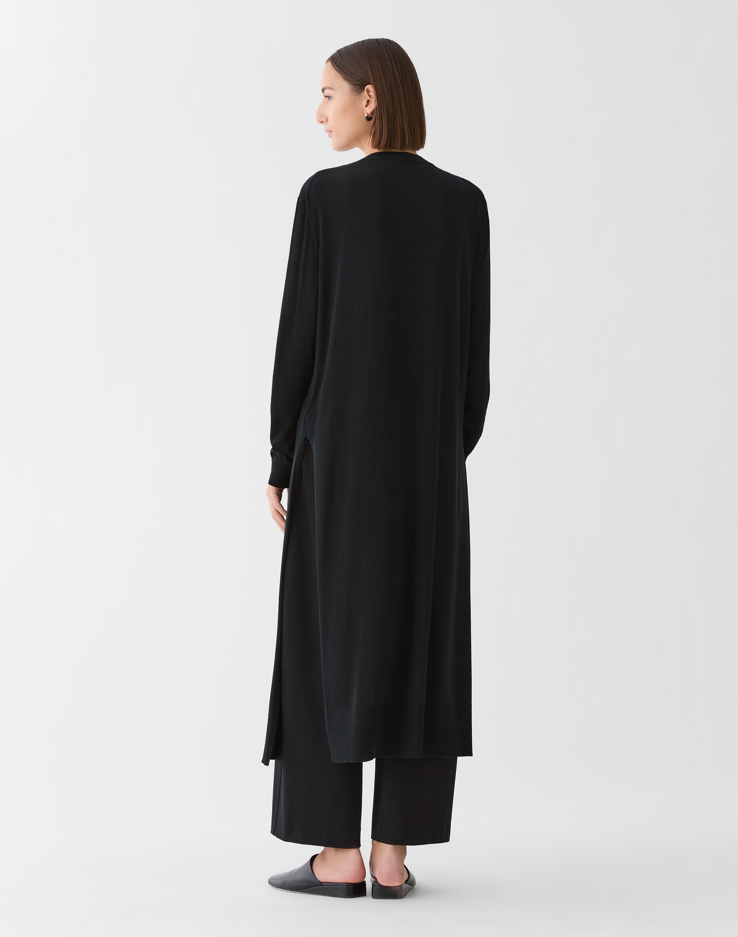 Superfine Merino Wool Button Front Duster