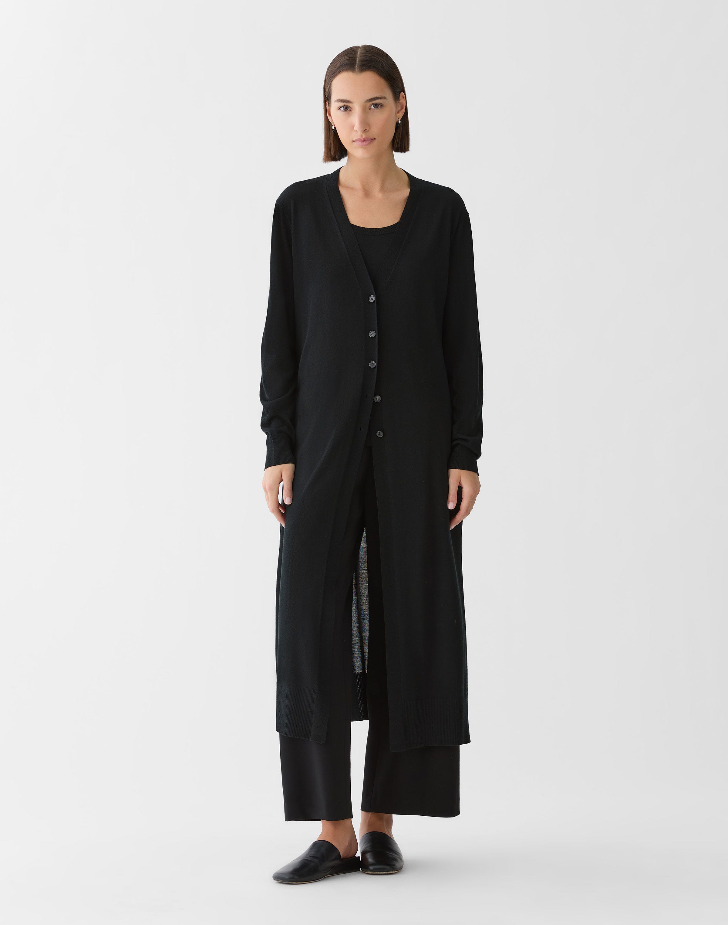 Superfine Merino Wool Button Front Duster