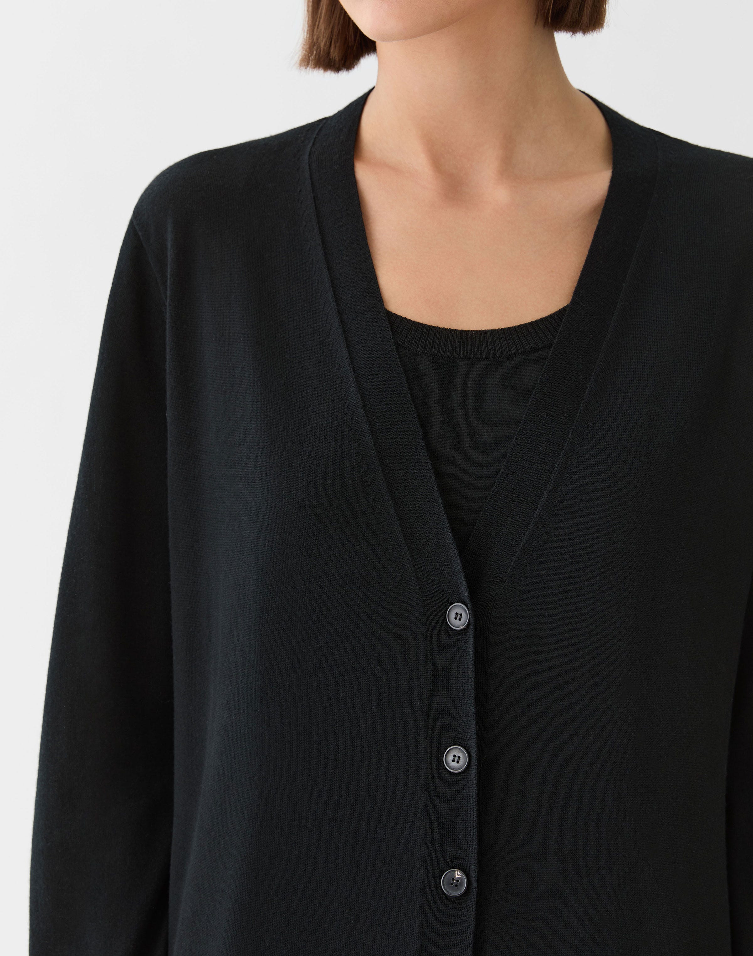 Superfine Merino Wool Button Front Duster