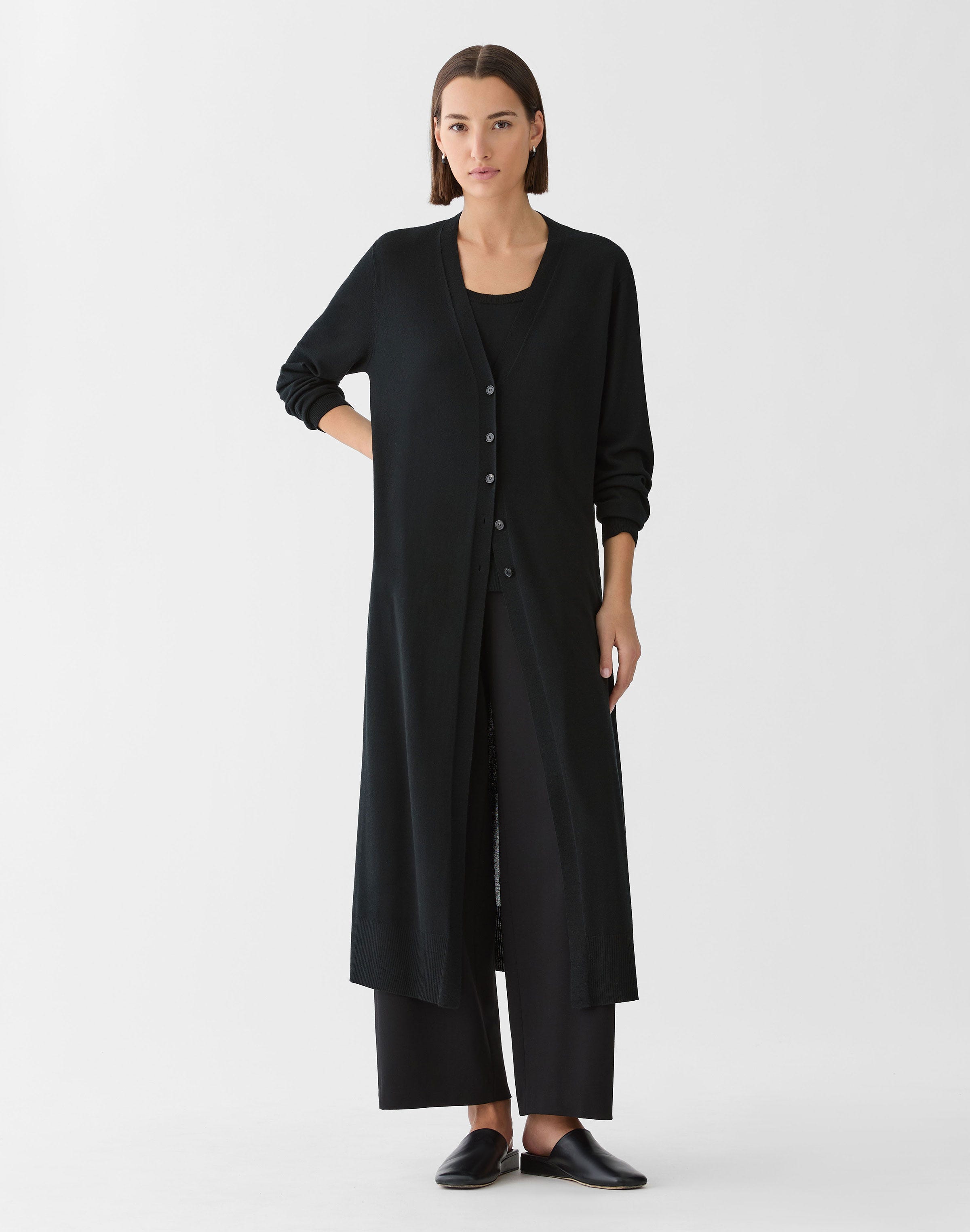 Superfine Merino Wool Button Front Duster