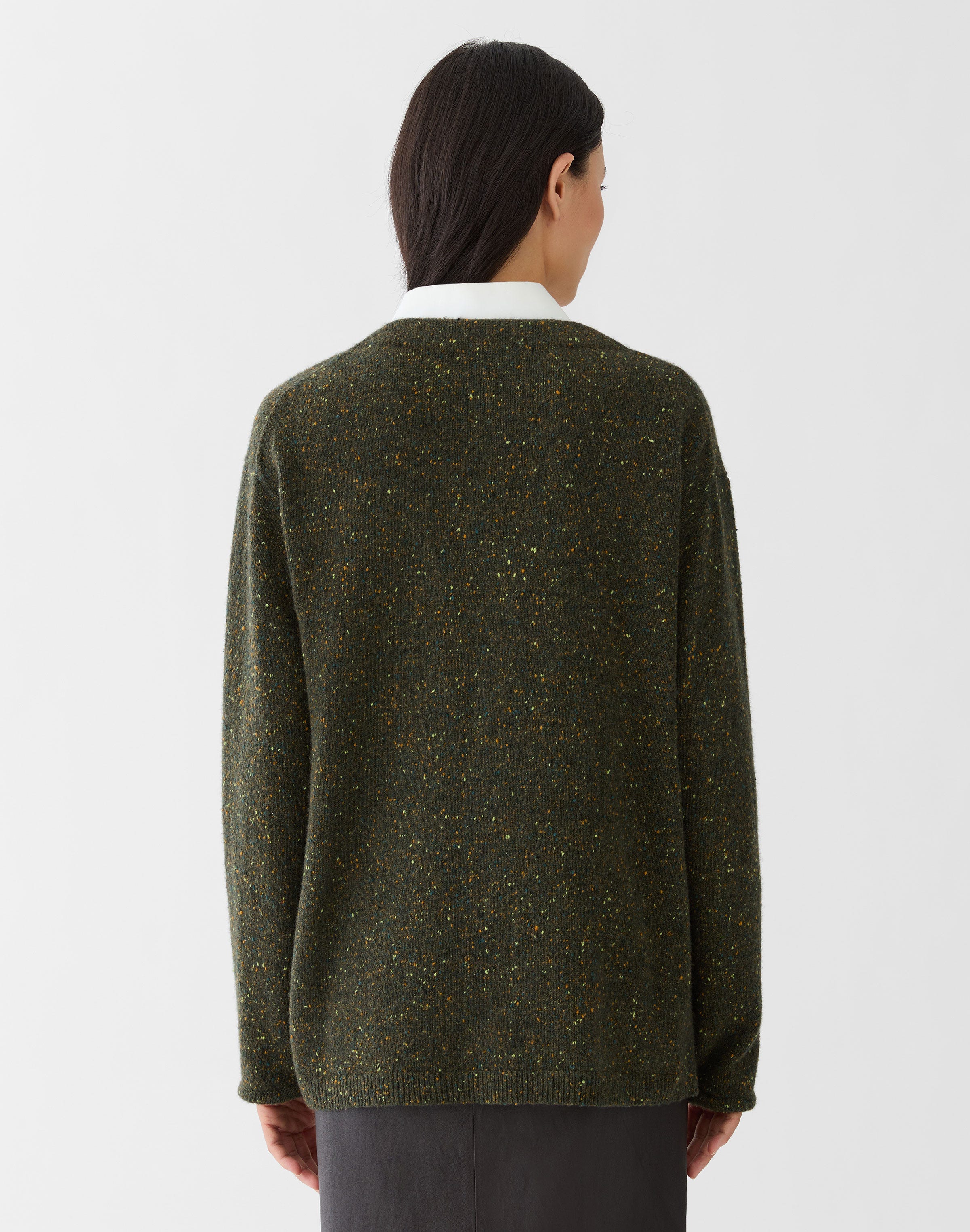 Cashmere Donegal Button Front Cardigan