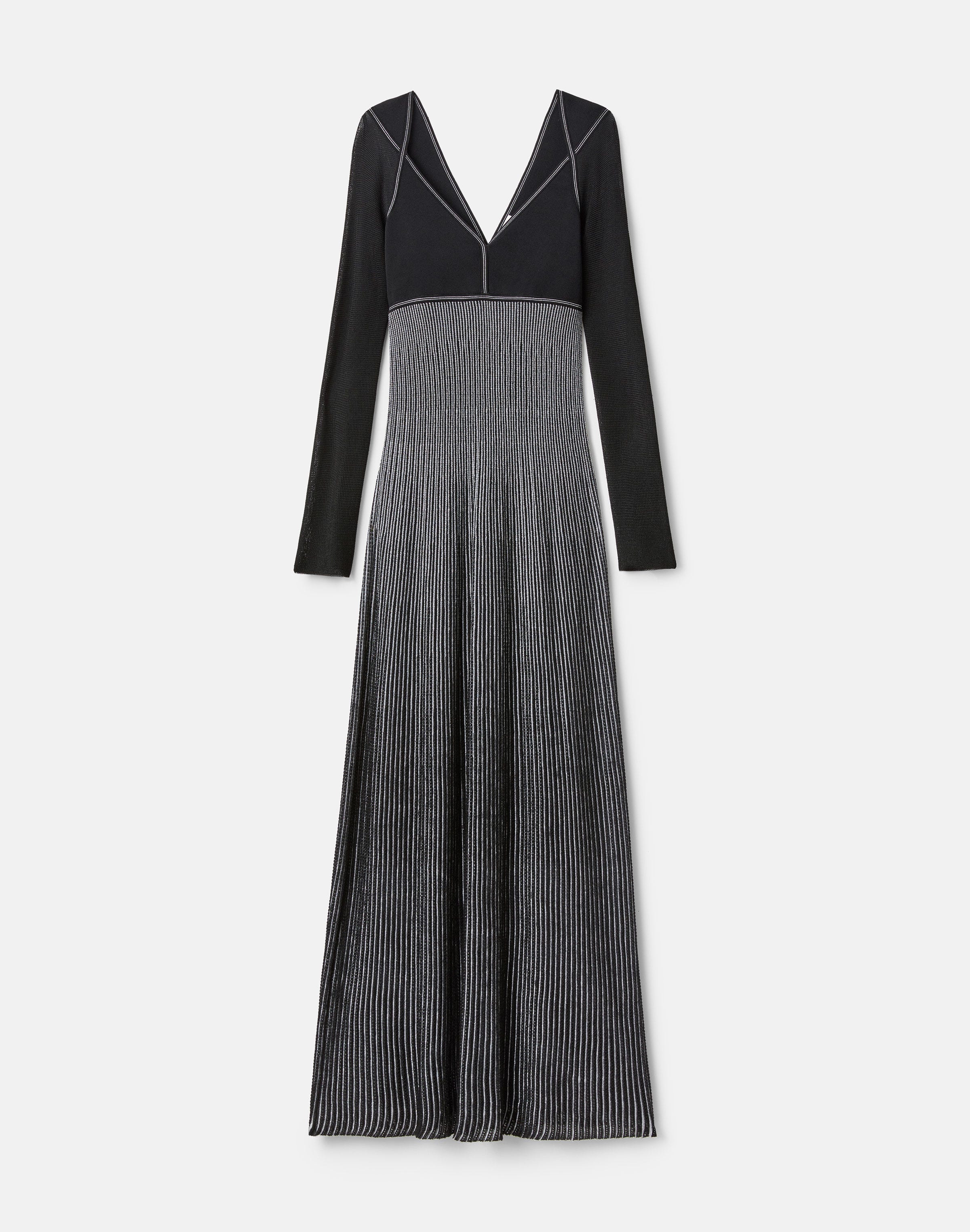 Metallic Shimmer Striped Knit Gown