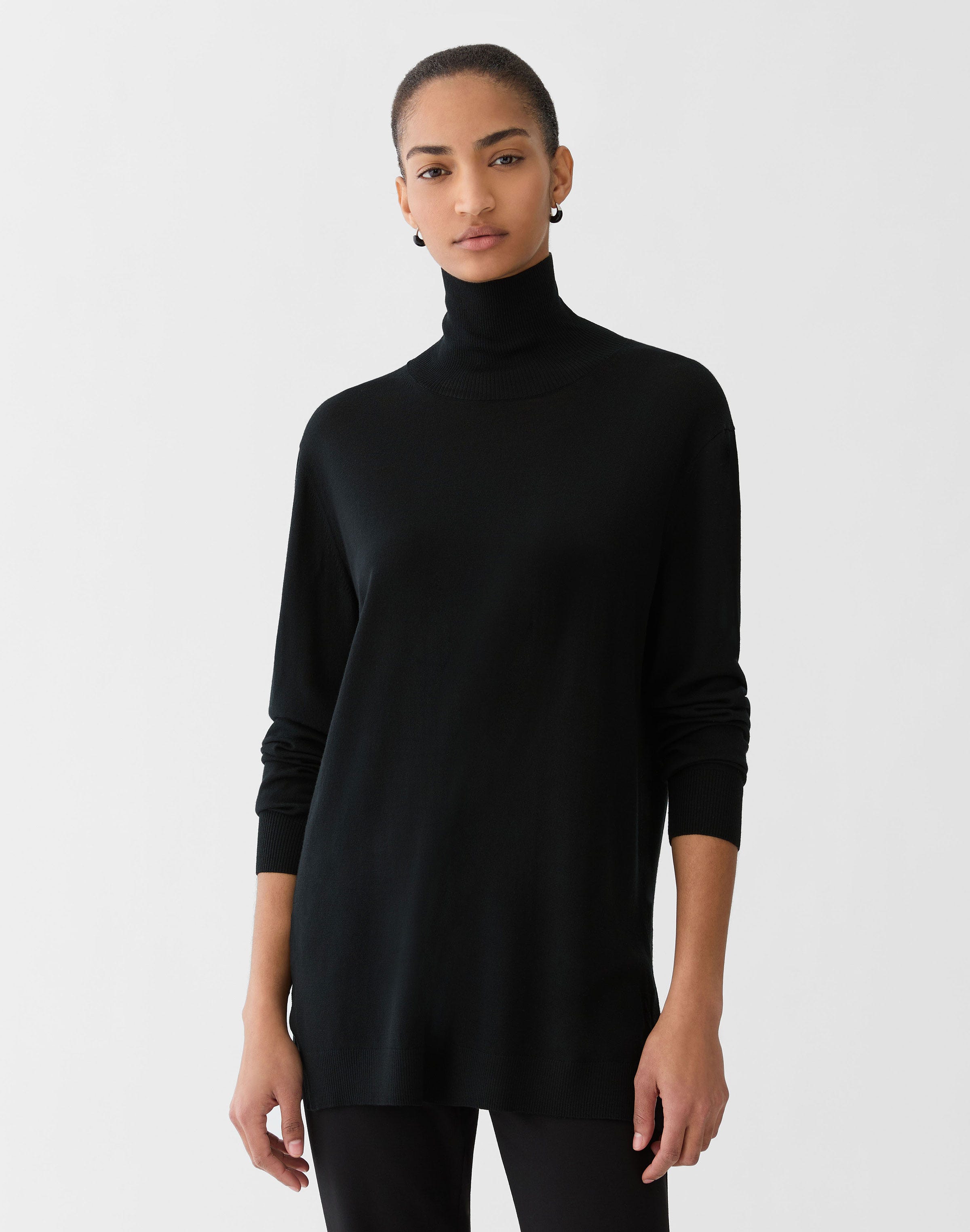 Superfine Merino Wool Stand Collar Sweater