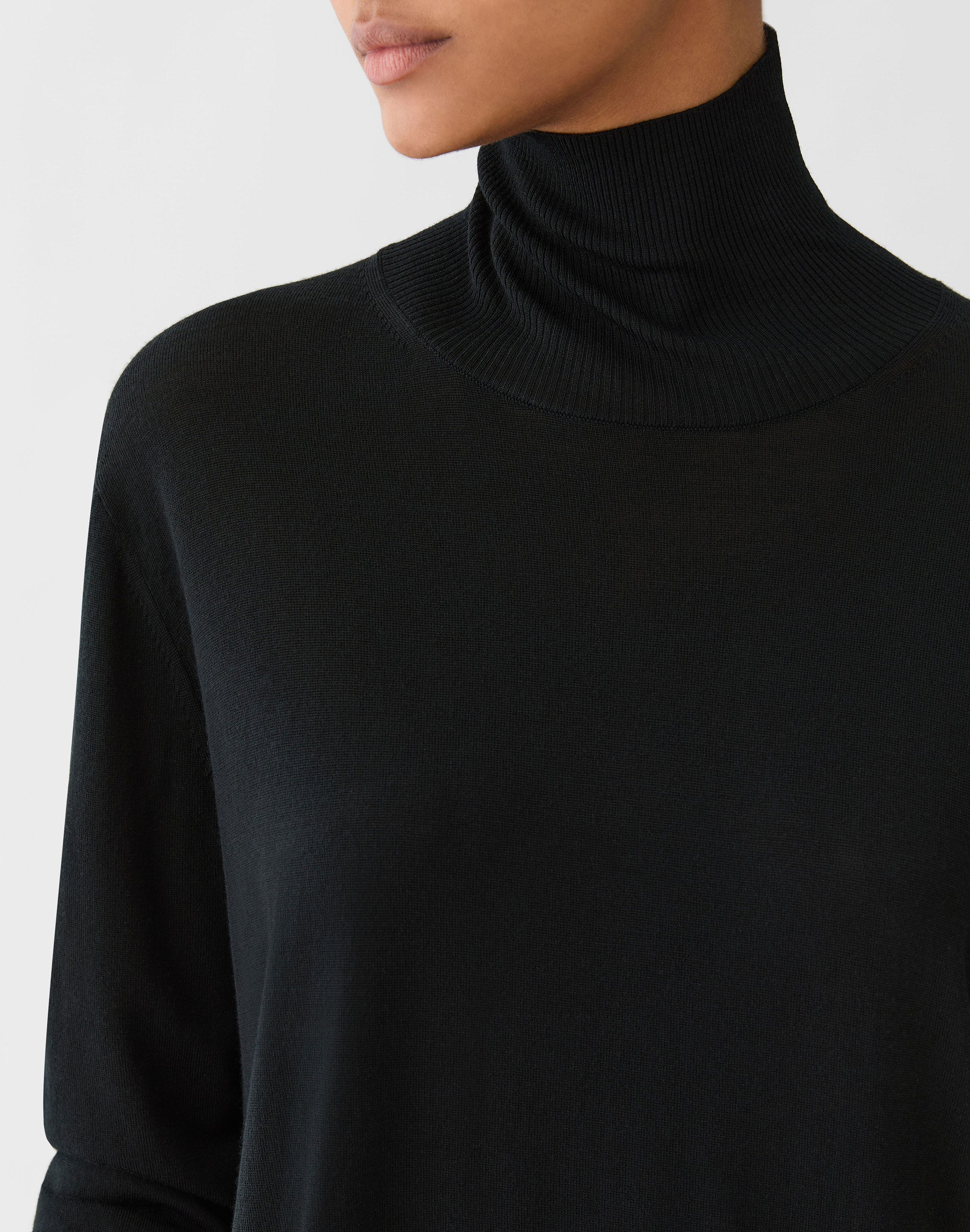 Superfine Merino Wool Stand Collar Sweater