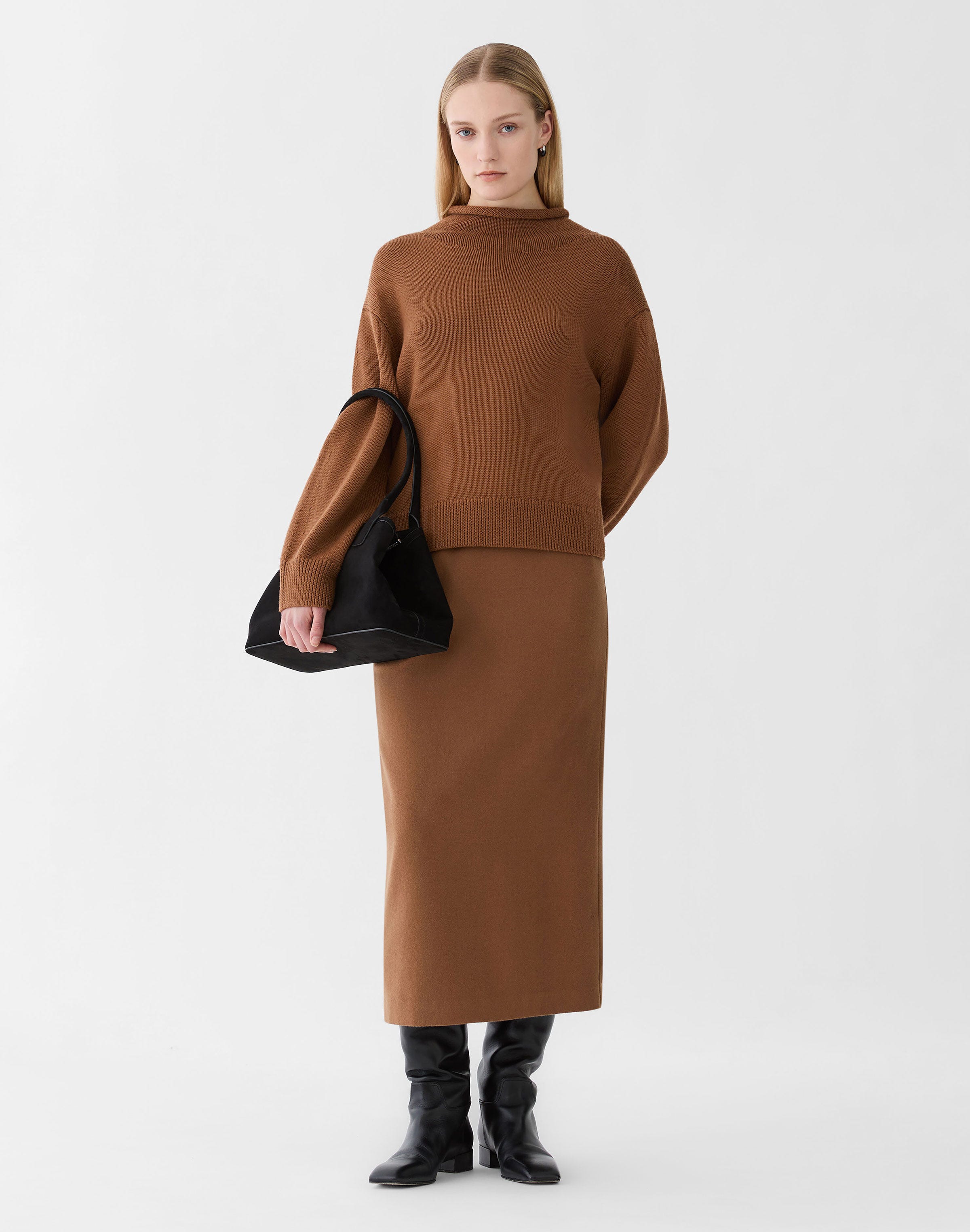 Lofty Merino Wool Funnel Neck Sweater