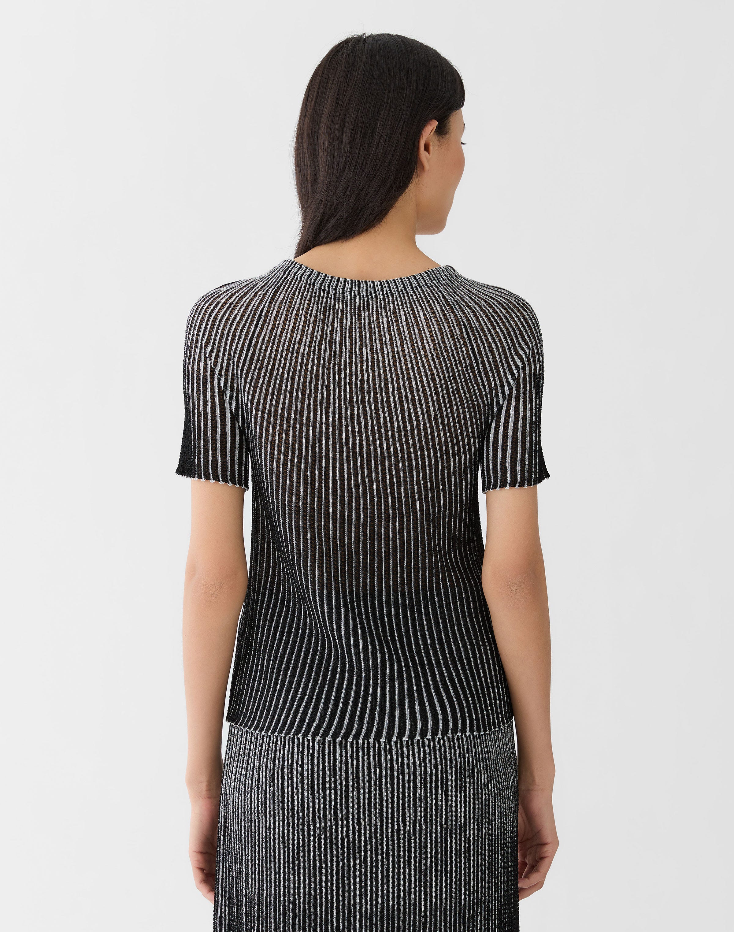 Metallic Shimmer Striped Sweater