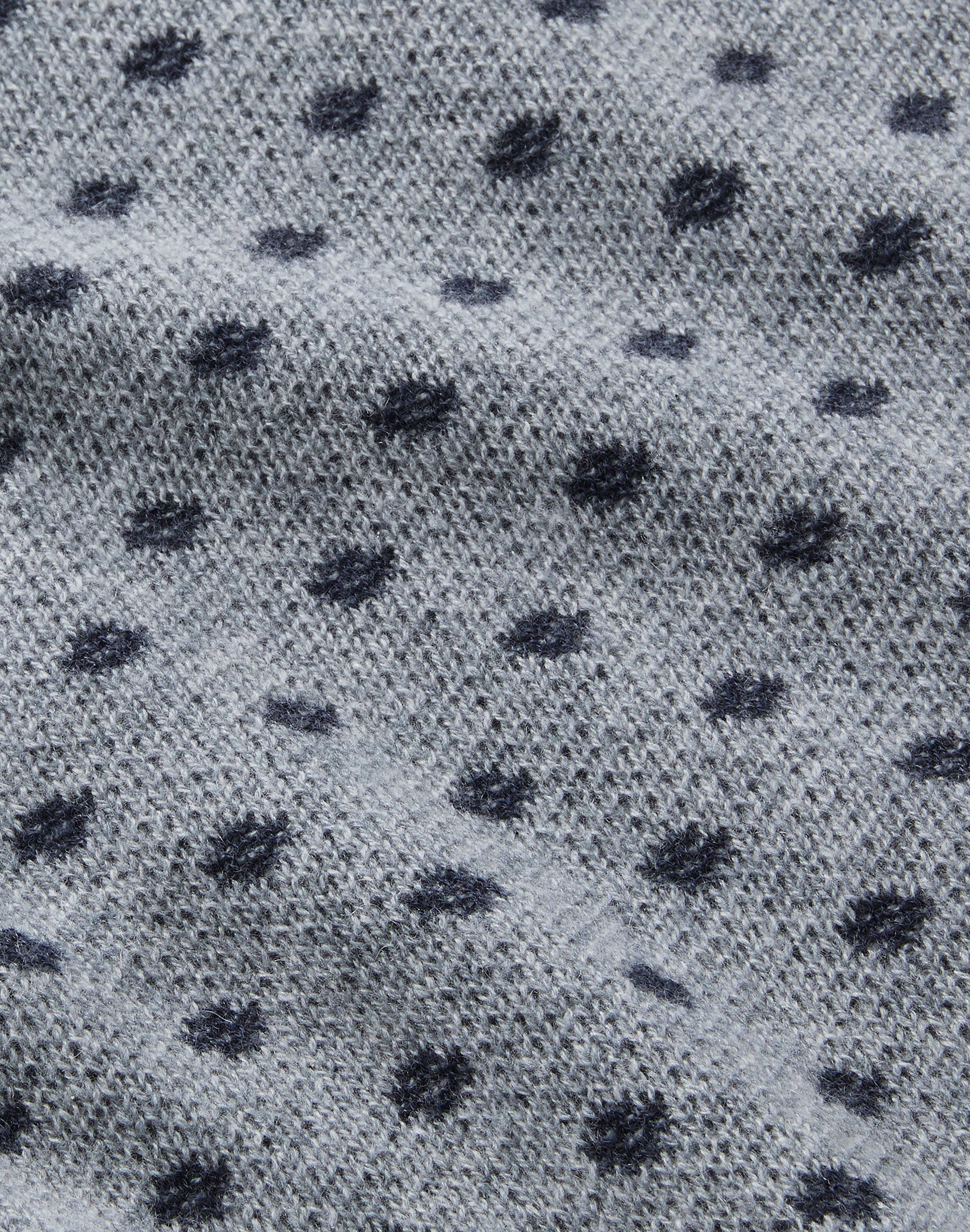 Petite Polka Dot Jacquard Cashmere Short Sleeve Sweater
