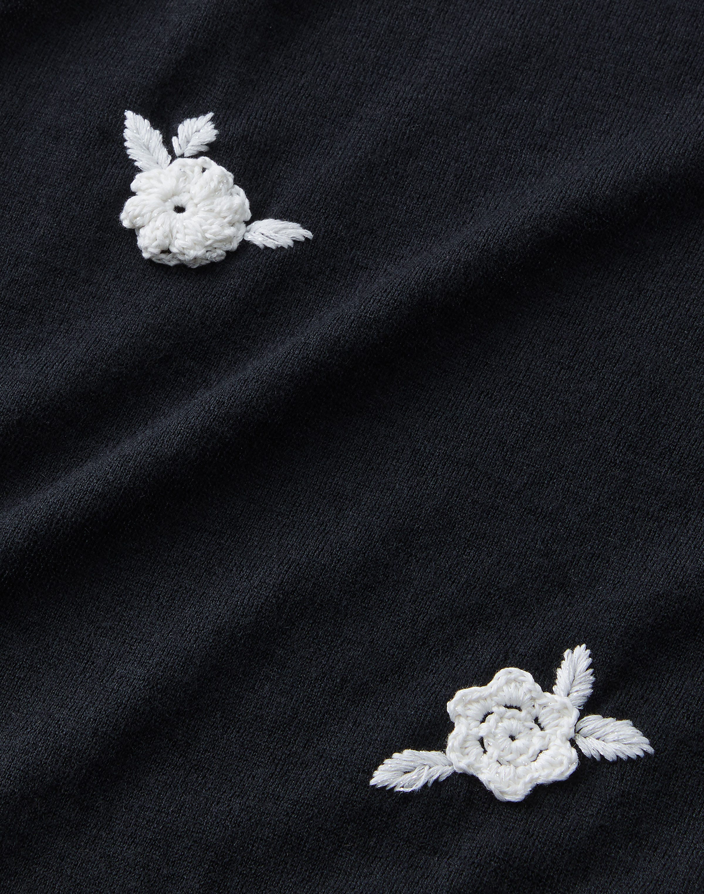 Plus-Size Fine Gauge Cashmere Hand Embellished Cardigan