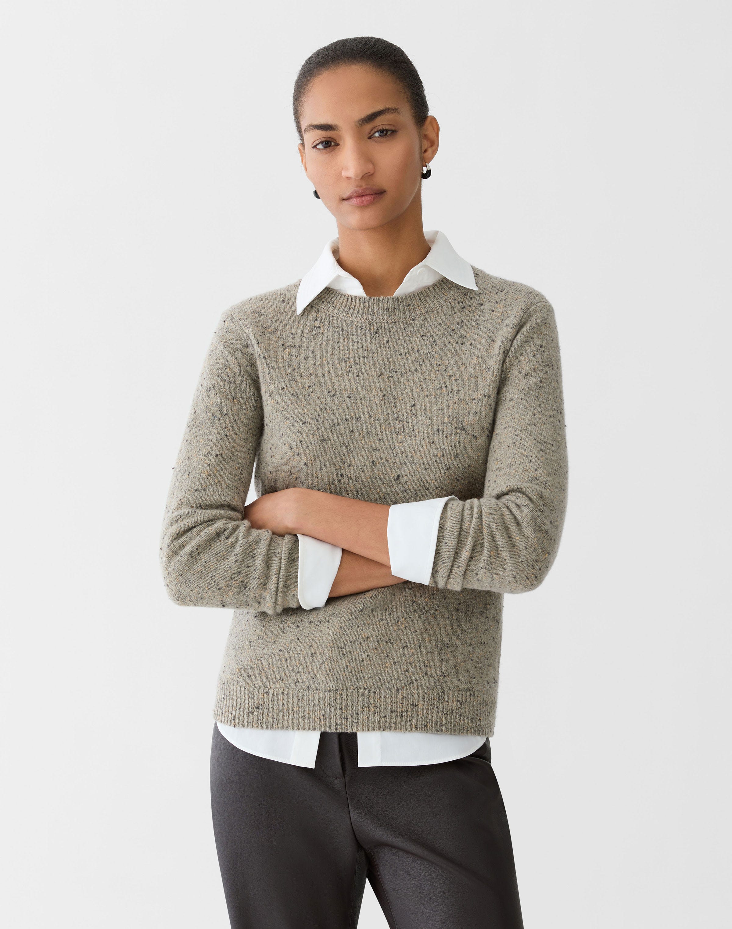 Cashmere Donegal Crewneck Sweater