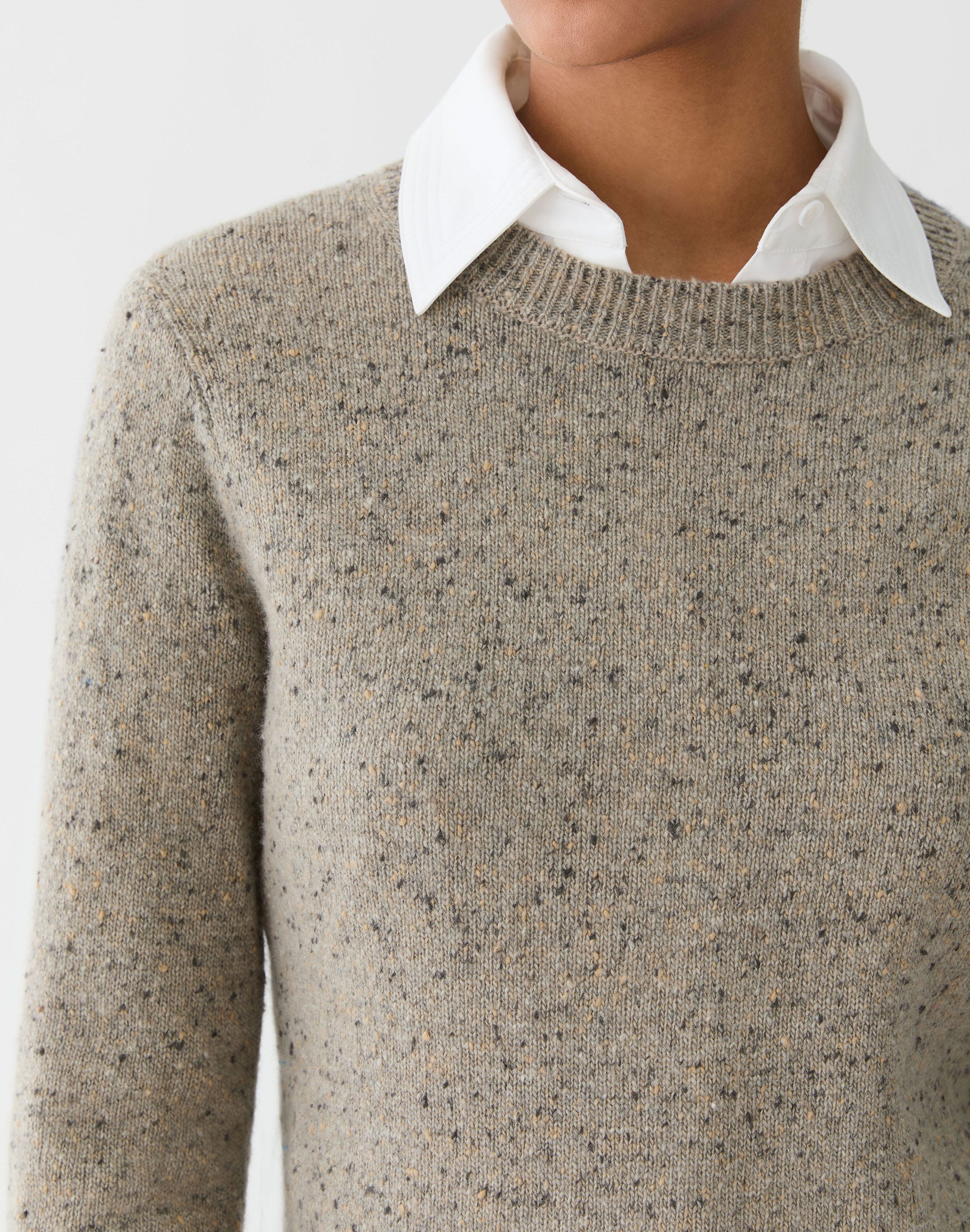 Cashmere Donegal Crewneck Sweater