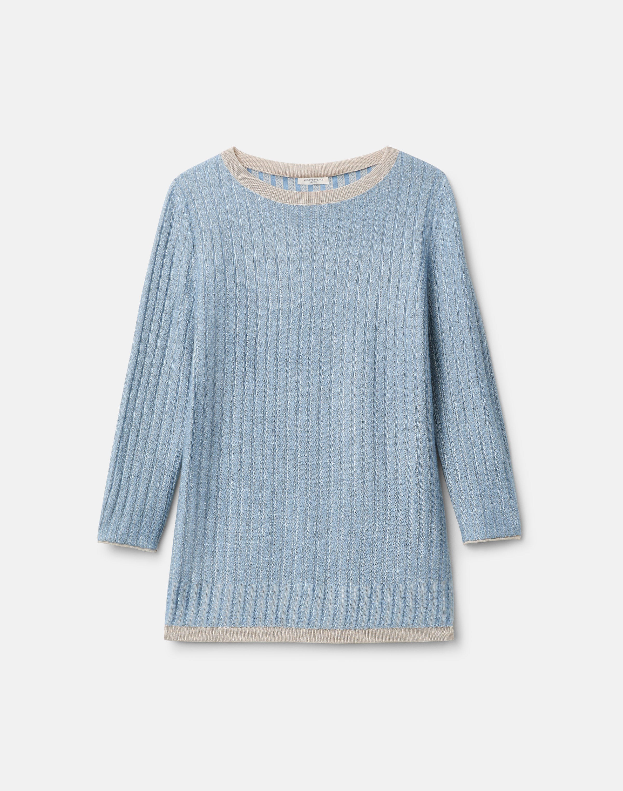 Stripe Jacquard Cashmere-Viscose Sweater