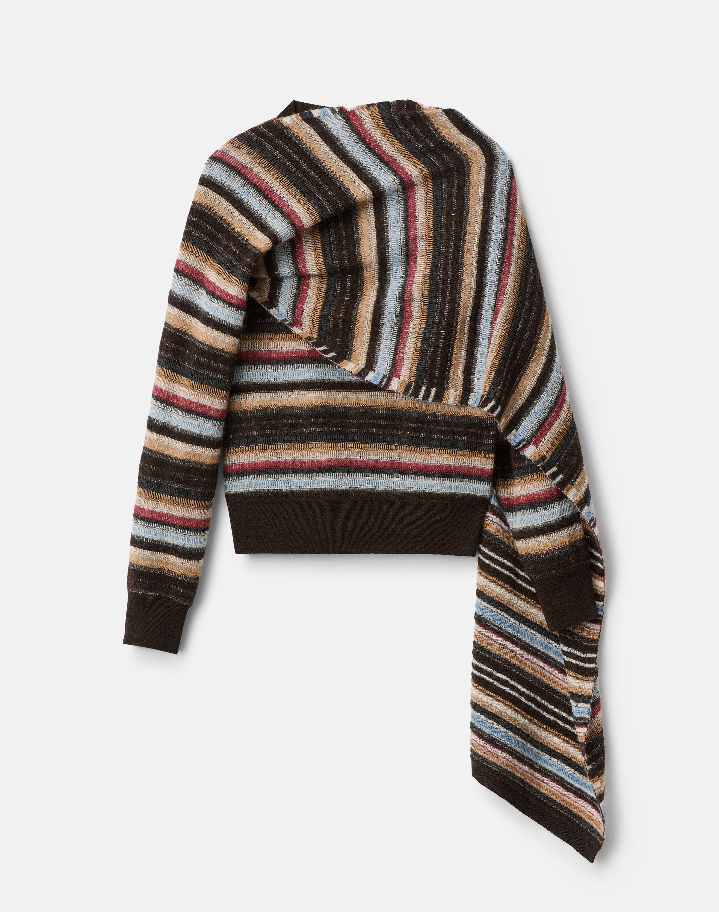 Horizon Stripe Cashmere-Wool Alpaca Wrap Scarf Sweater