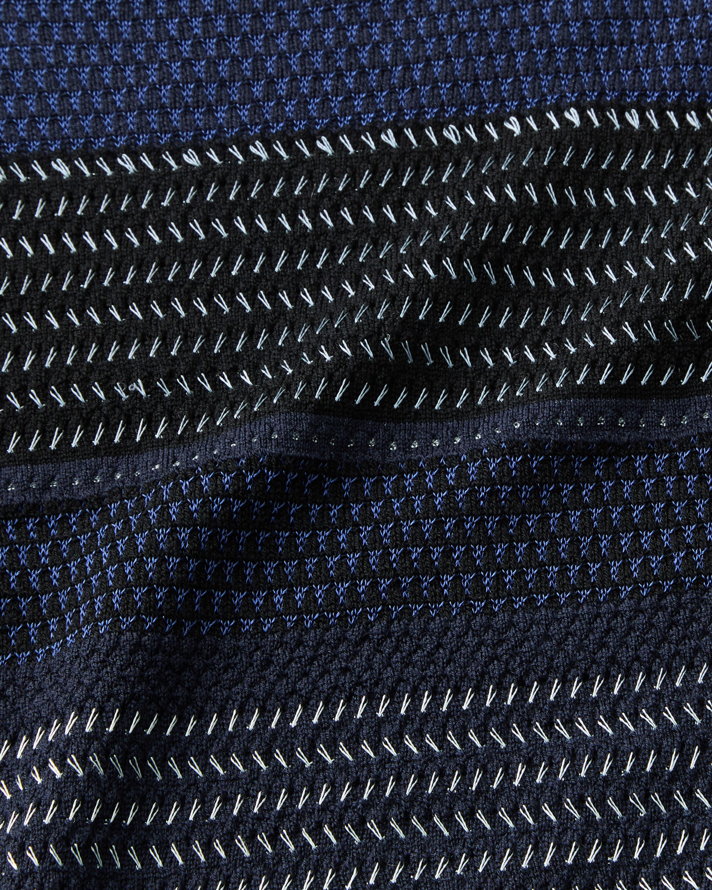 Superfine Merino Wool Mixed Stitch Crewneck Sweater