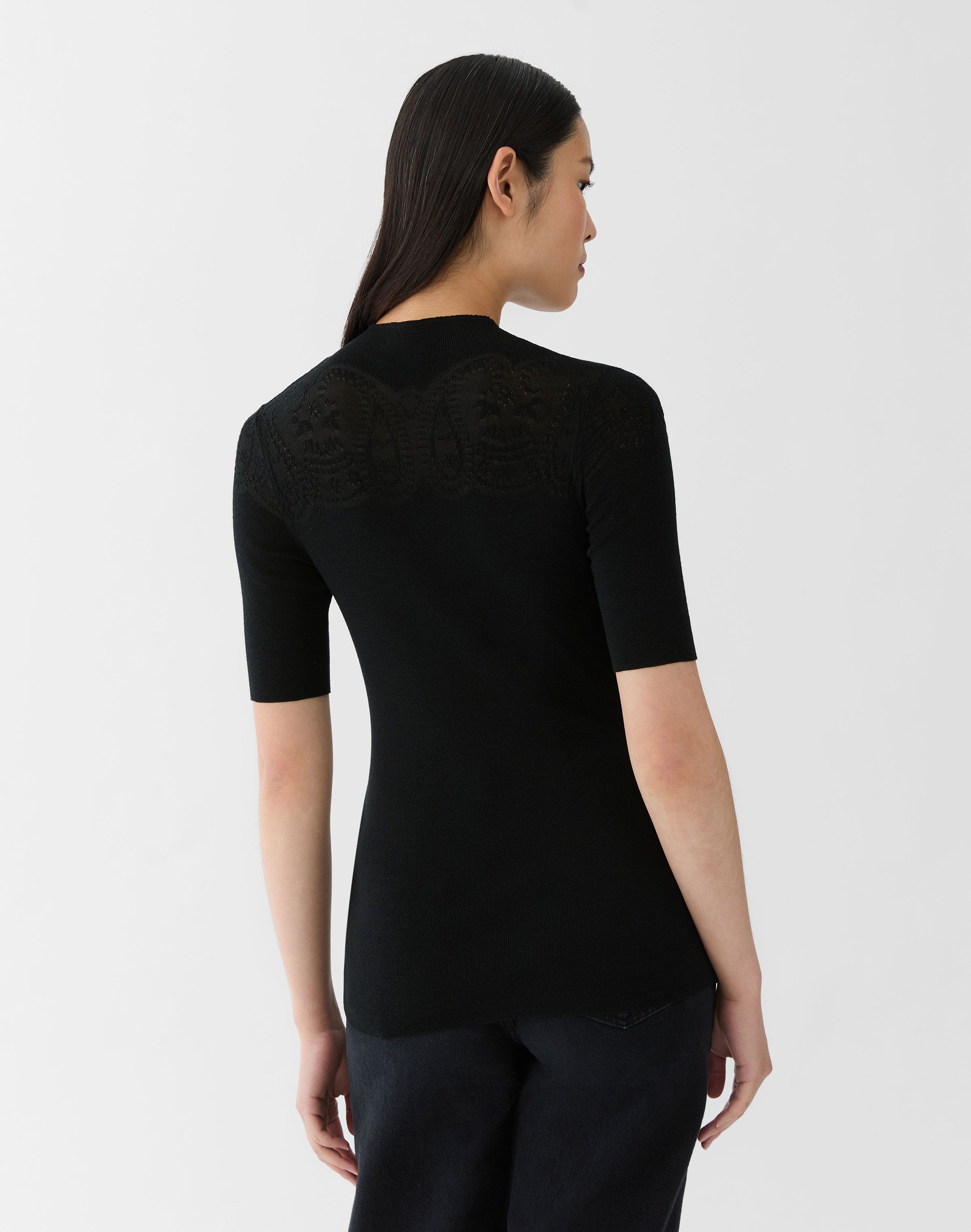 Plus-Size Superfine Merino Wool Ribbed Illusion Sweater