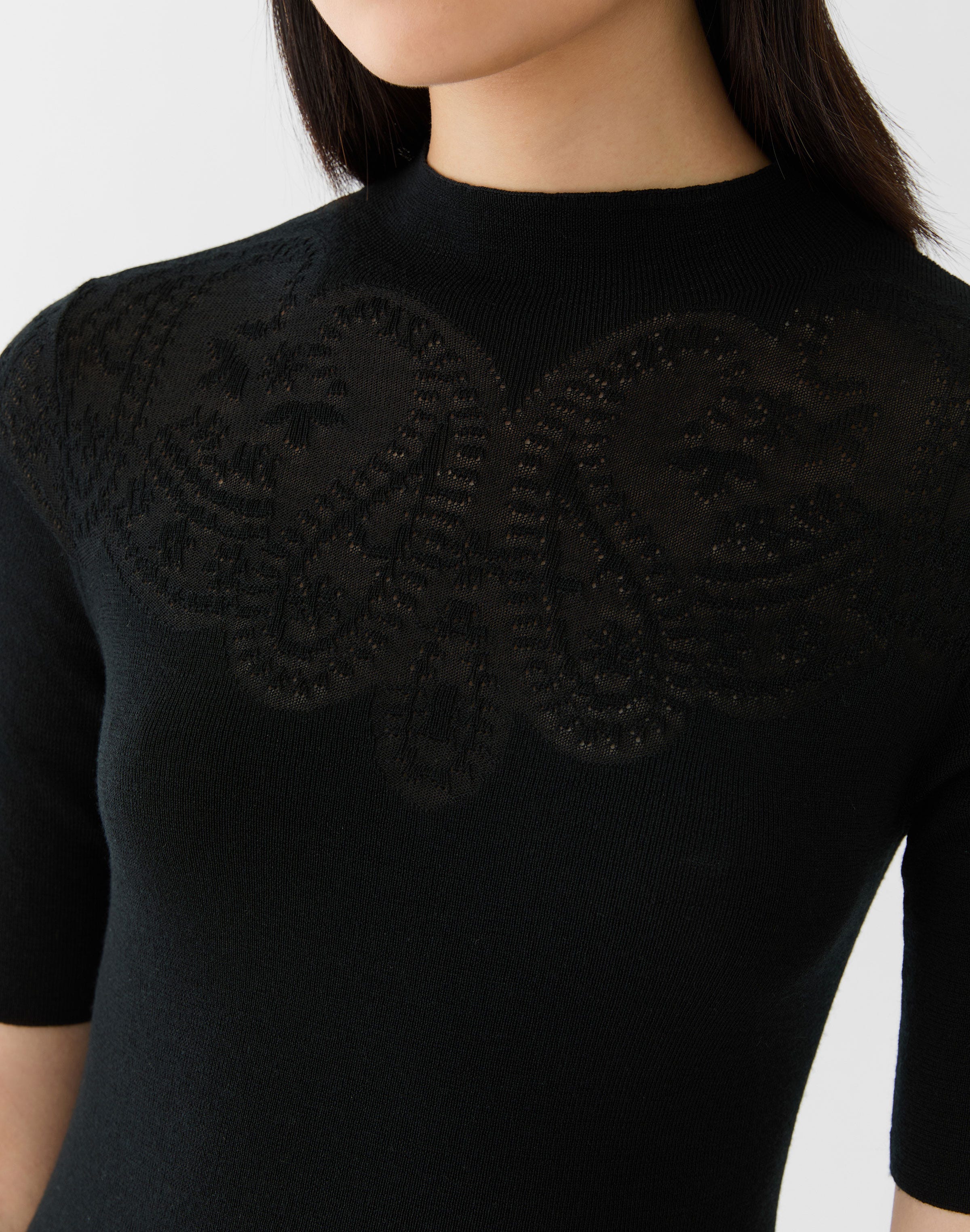 Plus-Size Superfine Merino Wool Ribbed Illusion Sweater