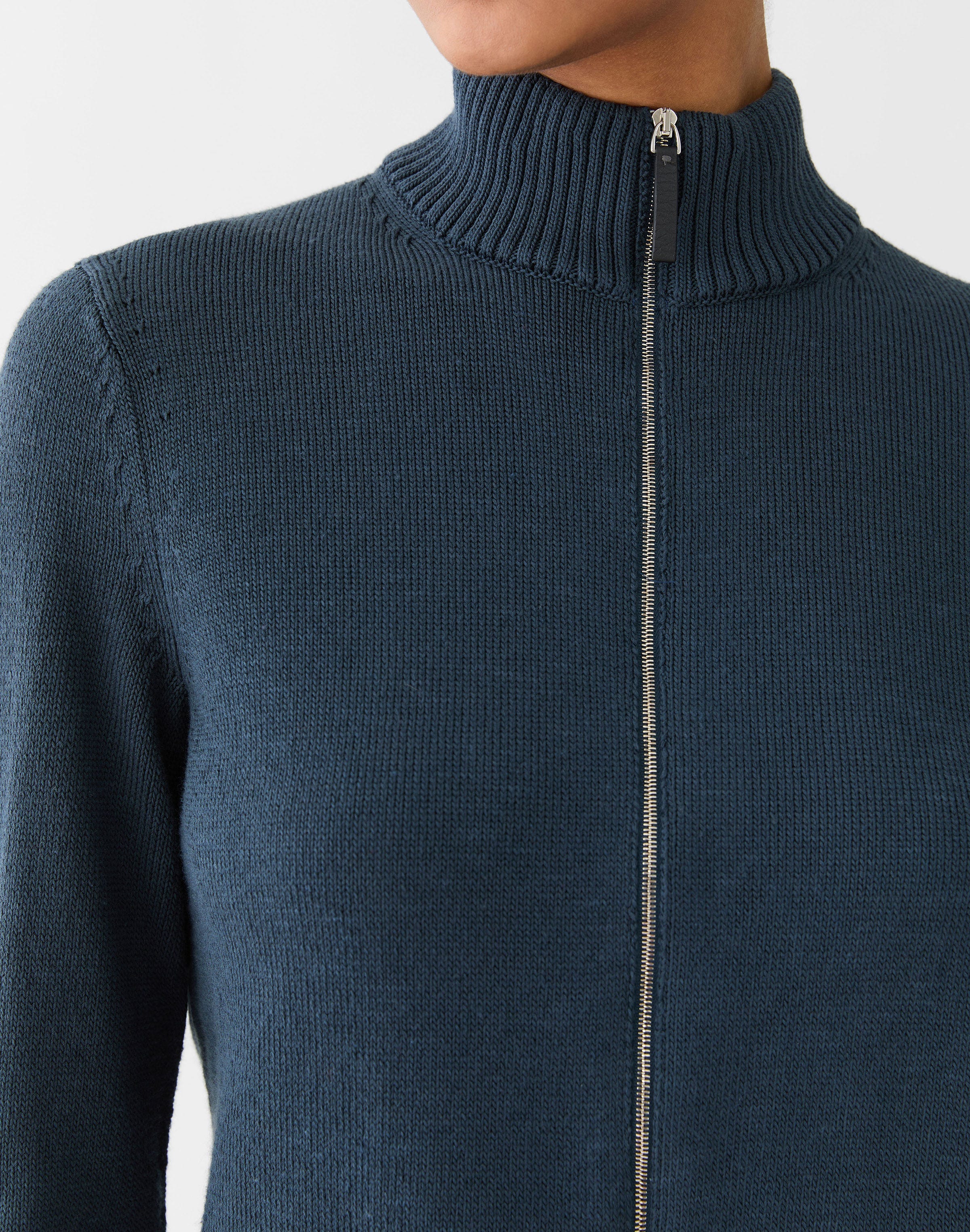Cotton-Silk Bomber Cardigan
