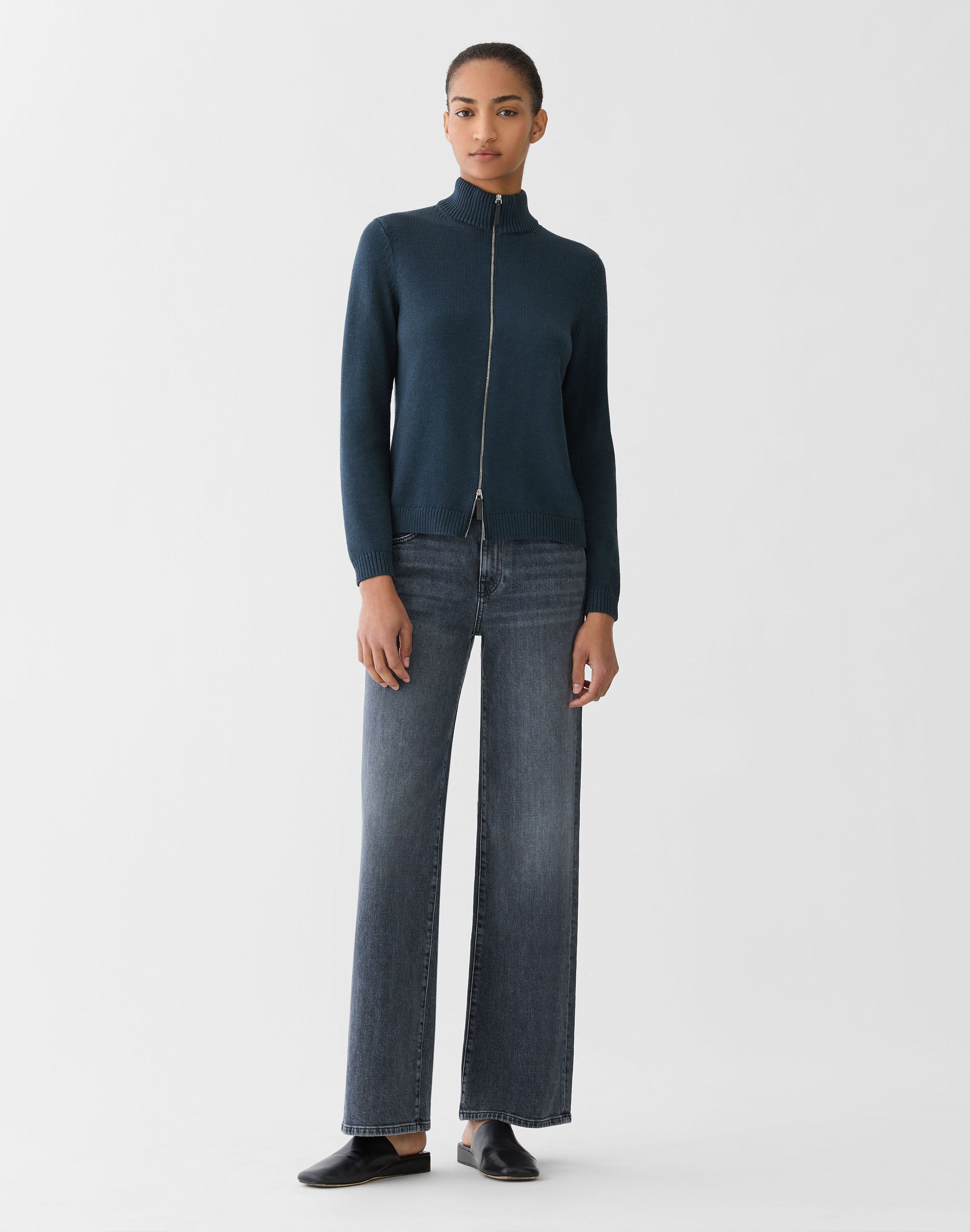 Cotton-Silk Bomber Cardigan