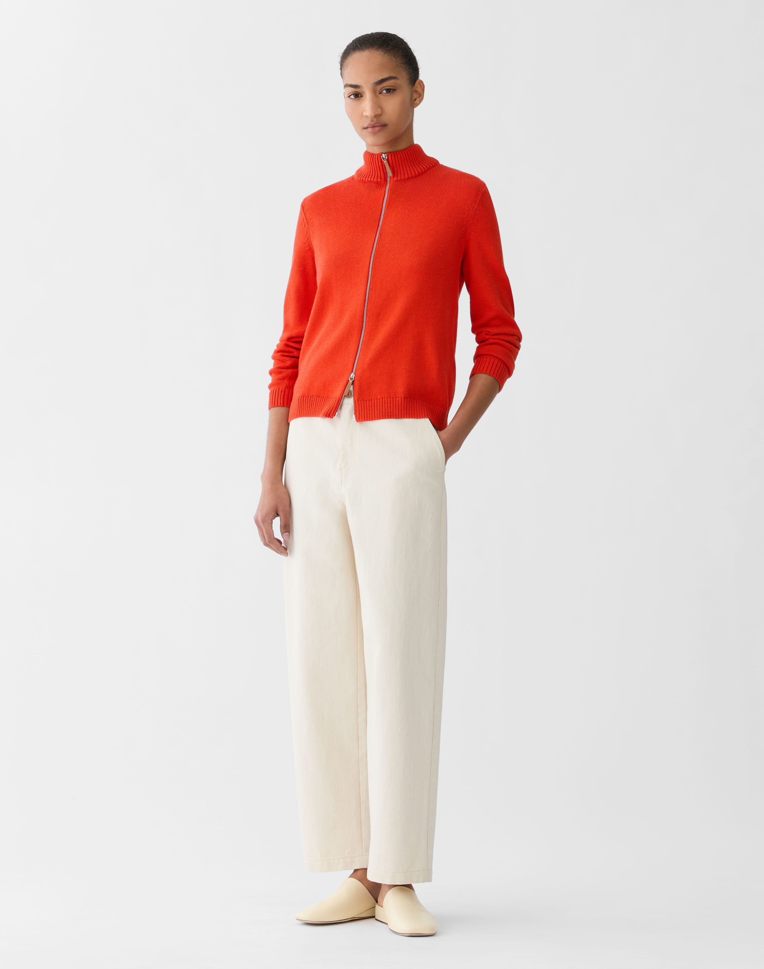 Plus-Size Cotton-Silk Bomber Cardigan